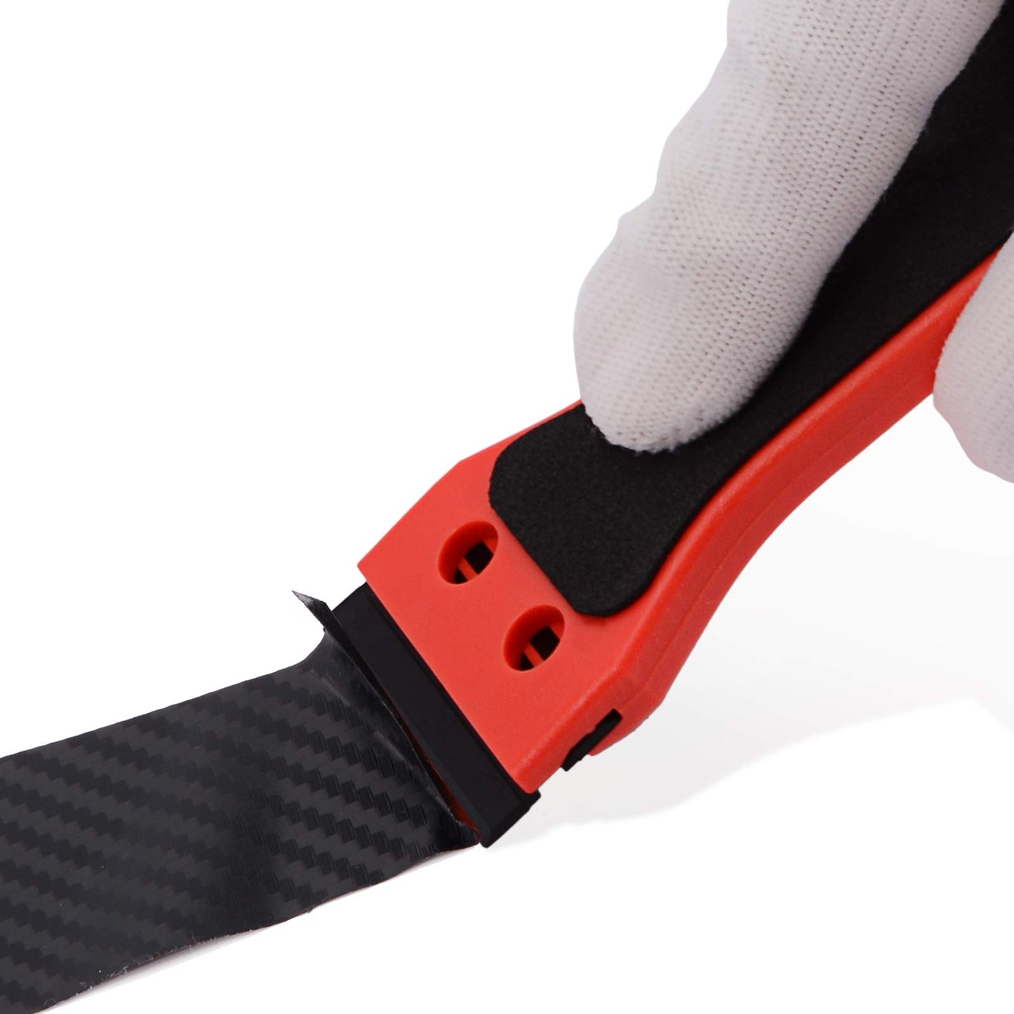 EHDIS 2pcs 6" Plastic Razor Scraper with 100 Double-Edge Blades – Adhesive, Vinyl, Window Tint & Sticker Glue Remover (Red)