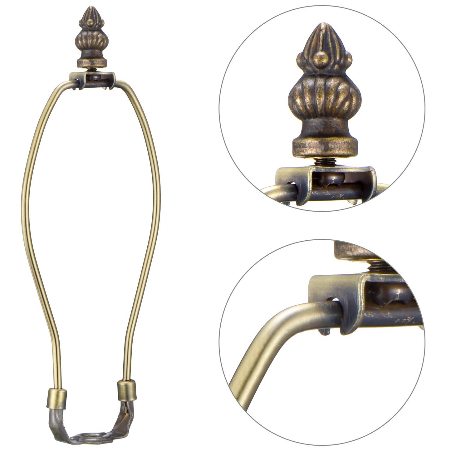 Canomo 2 Packs Lamp Finial Cap Knob Lamp Decoration for Lamp Shade, Antique Brass, 1-3/8 Inches (Small Size)