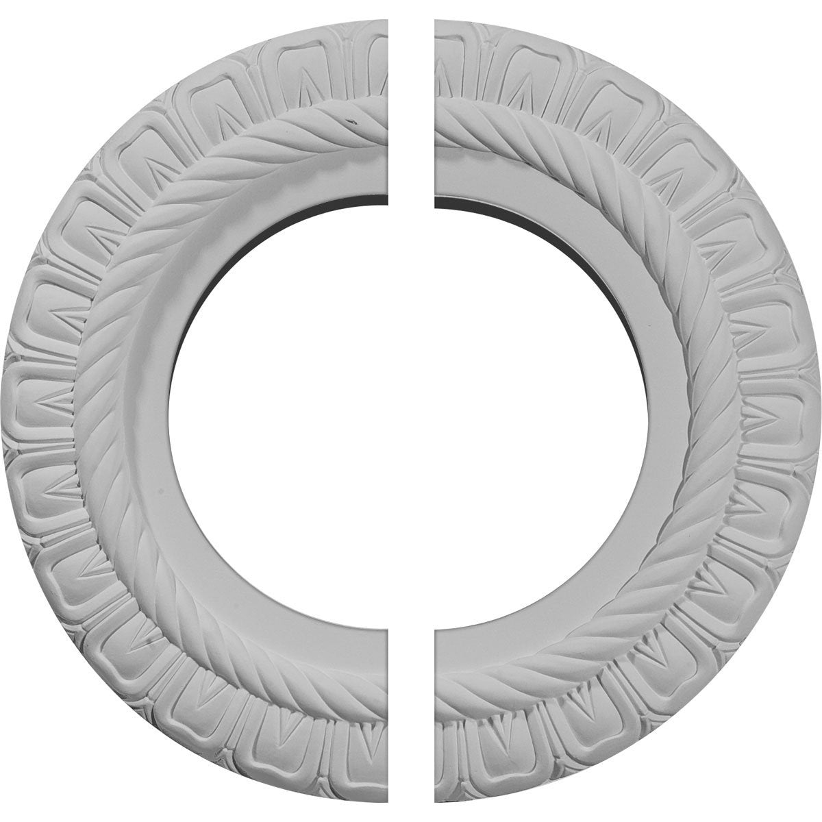 Ekena Millwork 10 5/8"OD x 5 3/4"ID x 1/2"P Claremont Ceiling Medallion, Two Piece (Fits Canopies up to 7")