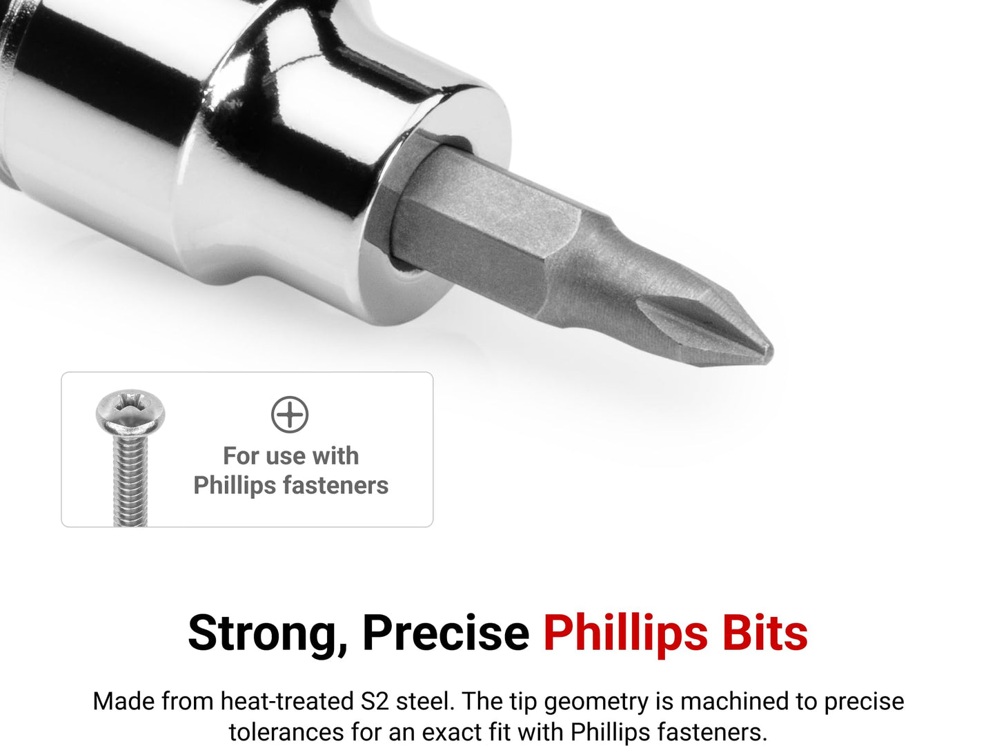 TEKTON 3/8 Inch Drive x #4 Phillips Bit Socket | SHB11204