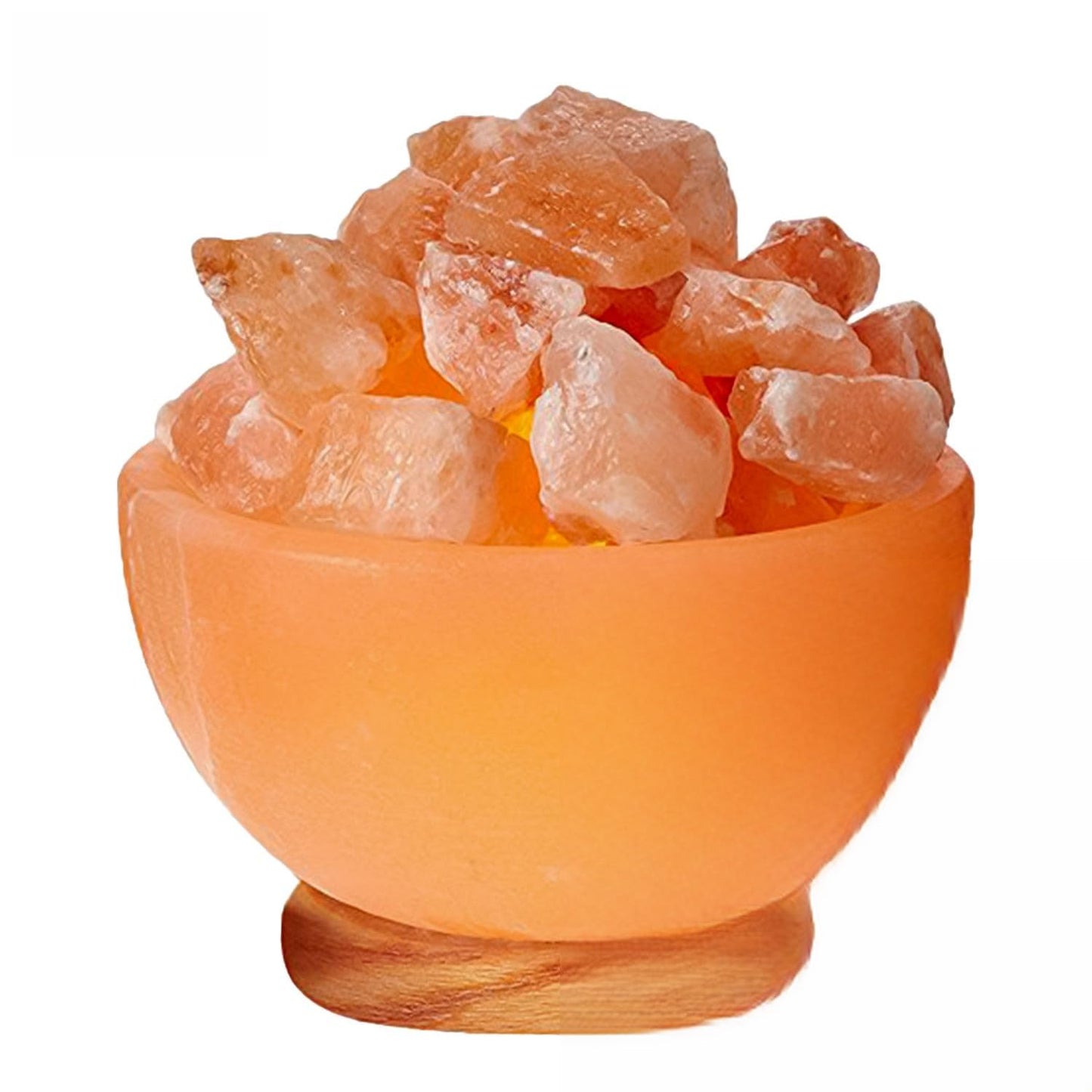 Himalayan Glow Salt Crystal Lamp with Dimmer, Natural Salt Chunks, Classic Wood Base – Mood & Night Light for Relaxing Ambience