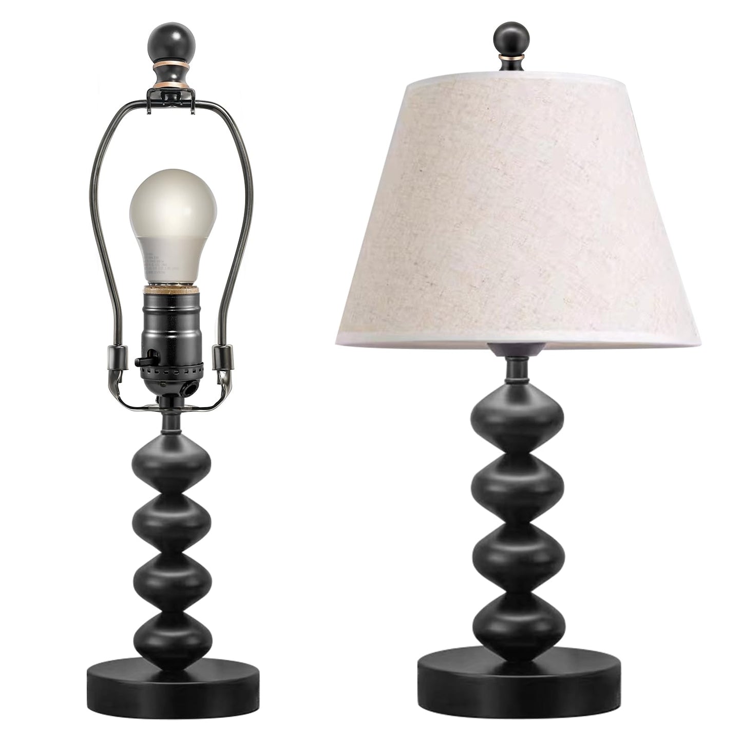 Ball Lamp Finial Cap for Shade Top, Solid Heavy Metal Screw Finial, 1/4-27” Thread, Fits Table & Floor Lamps