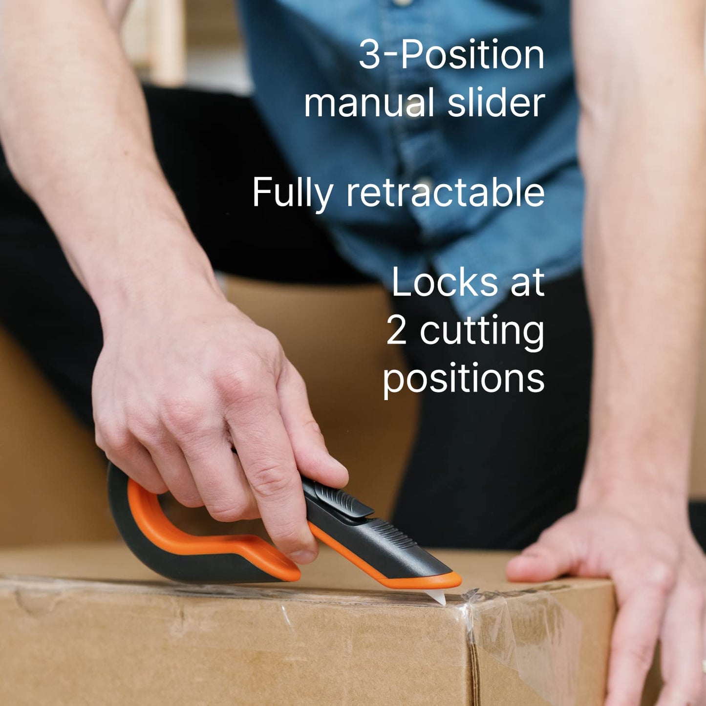 Slice - 10400 Box Cutter, 3 Position Manual Button with Ceramic Blade, Locking blade