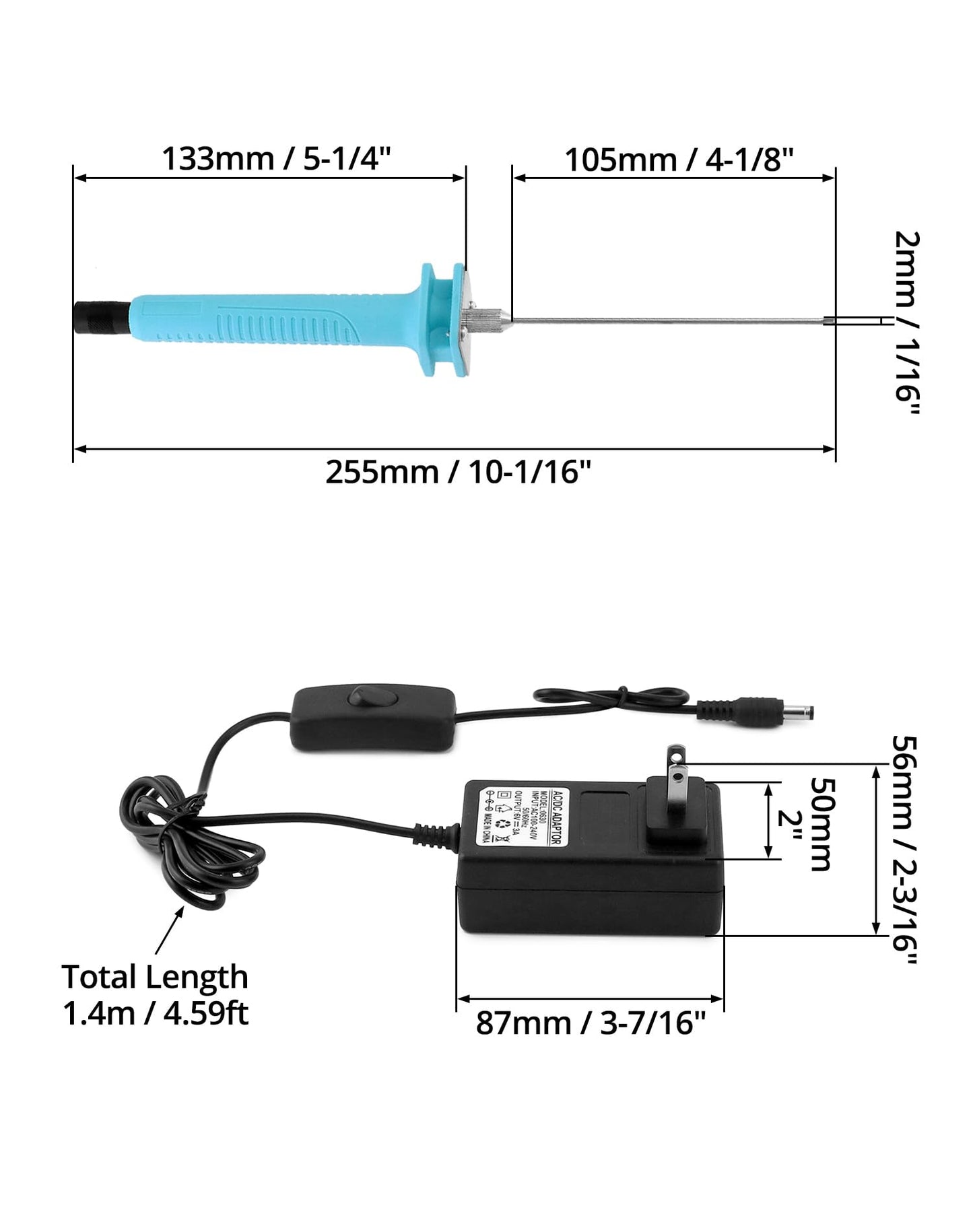 QWORK 15W Electric Hot Wire Foam Cutter, Fast Heating, 4" Precision Cut, Ergonomic Handle, Dual Voltage 100-240V for Foam & Polystyrene