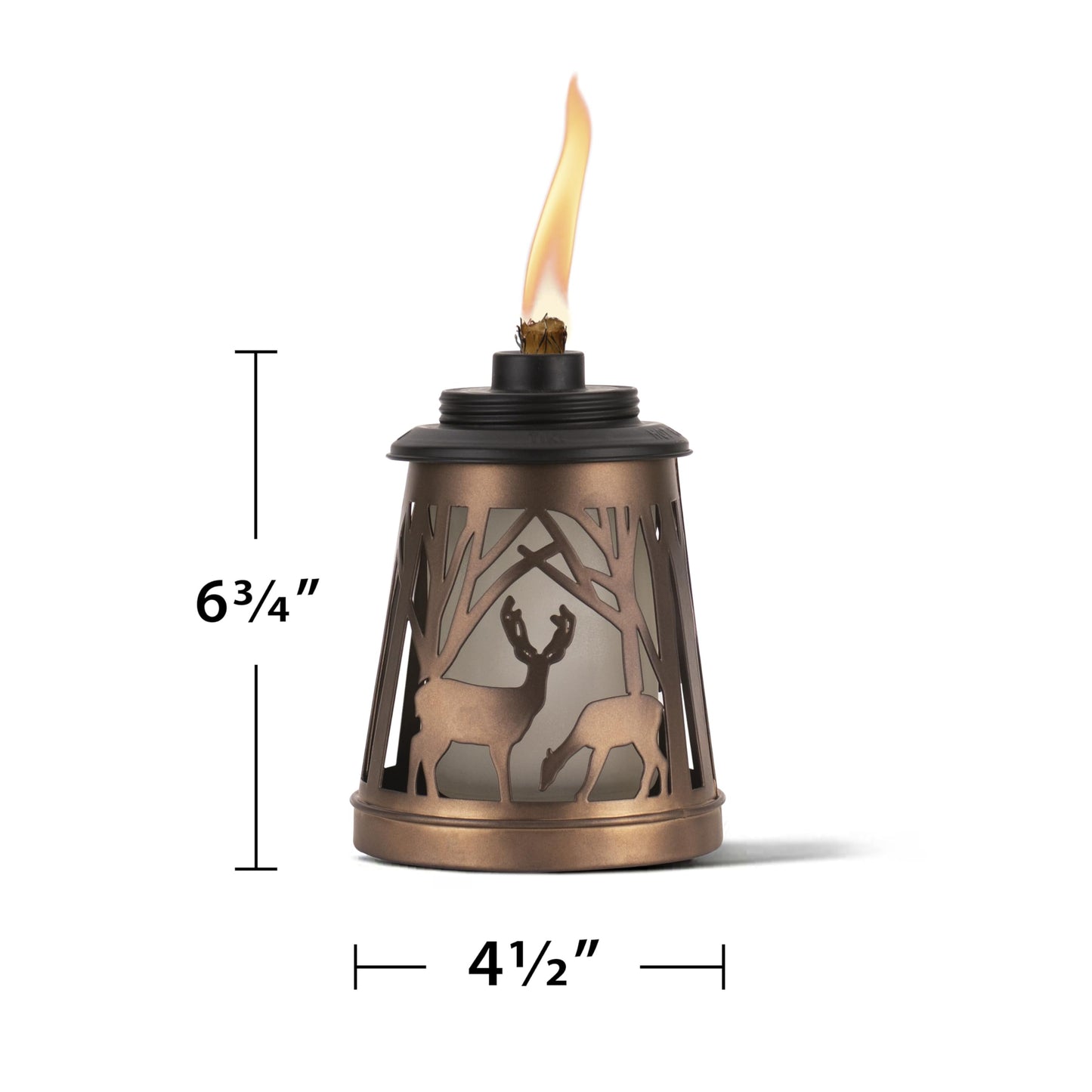 Tiki Woodsy Table Torch 2-Pack, Patio, Table Torch, Backyard, and Lawn, Cabin Décor, Up North, Outdoor Table, Bronze