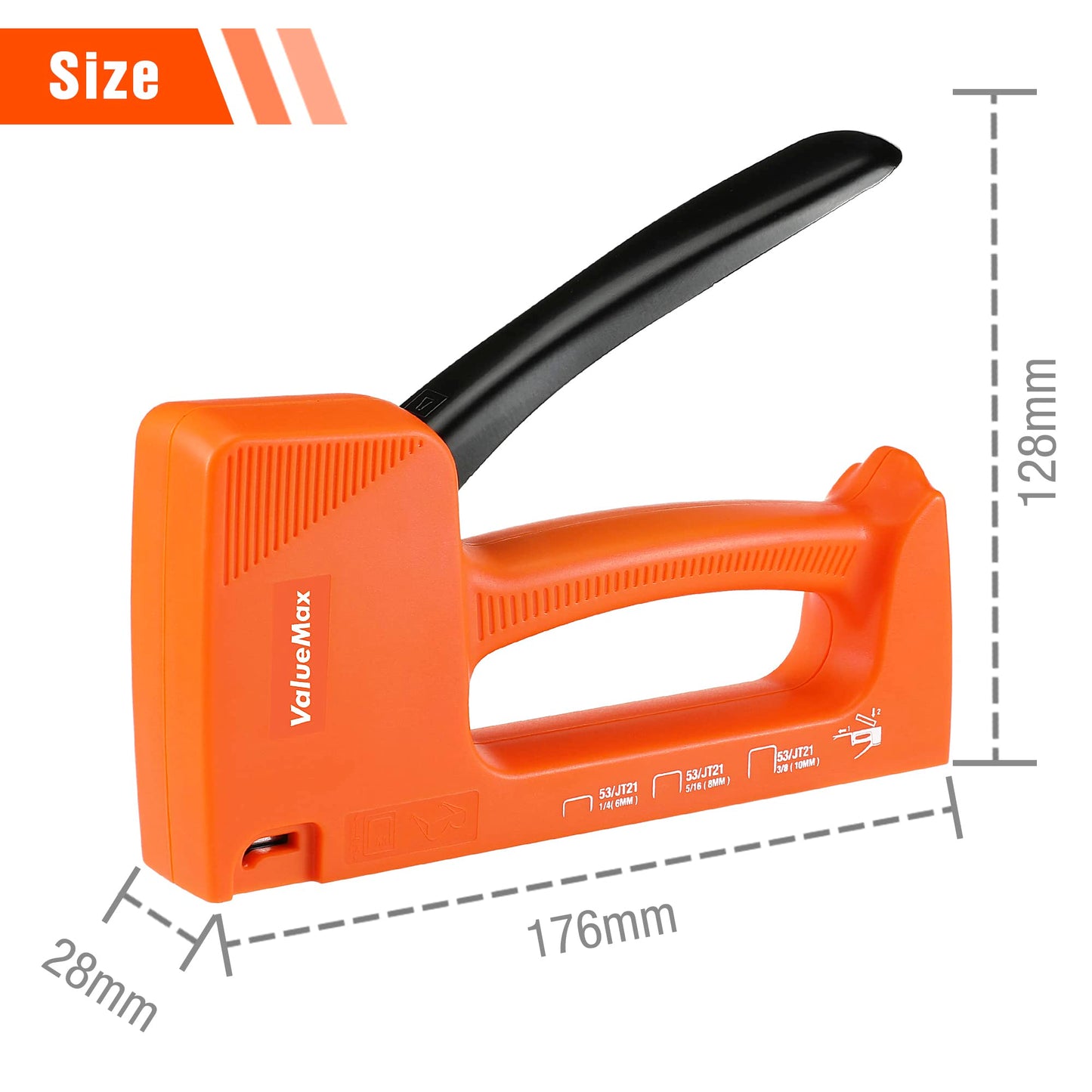 VALUEMAX Light-Duty Staple Gun Kit with 1600 5/16'' Staples, Manual JT21, for Upholstery, Furniture, DIY, and Home Repairs