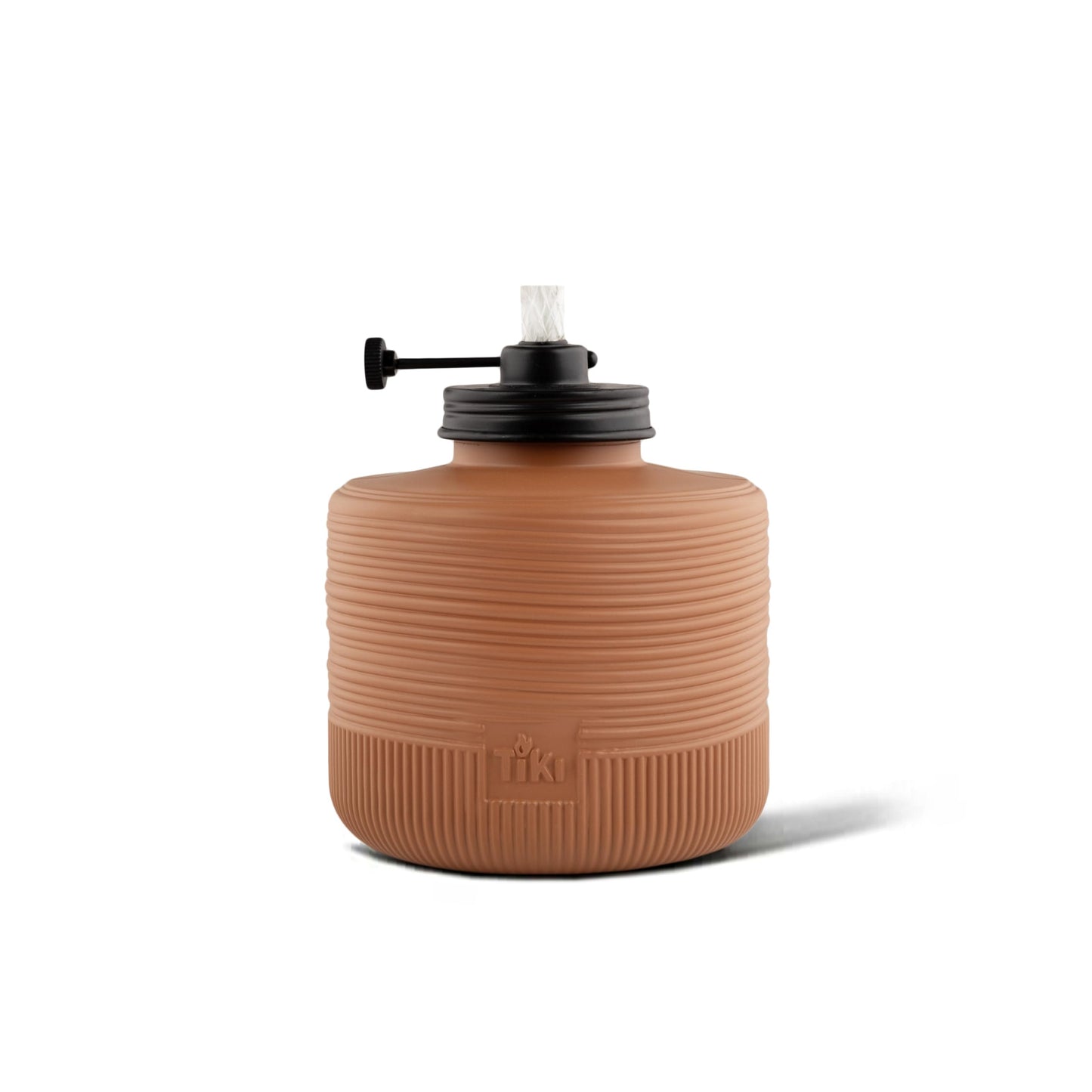 TIKI Amber Horizon Glass Table Torches 2-Pack, 6.5" Orange Outdoor Tabletop Torches, Adjustable Flame, Weather-Resistant, Wick & Snuffer Included