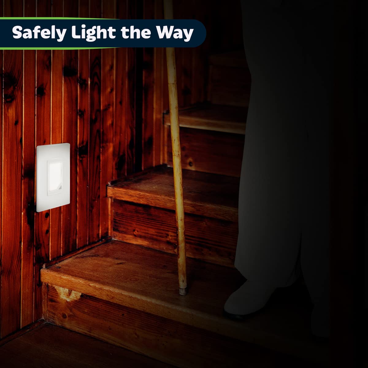 TOPGREENER Full Face LED Decorator Guide Light with Automatic Daylight Sensor, Decorator Night Light, 120VAC/15A, TGLFL-W, White