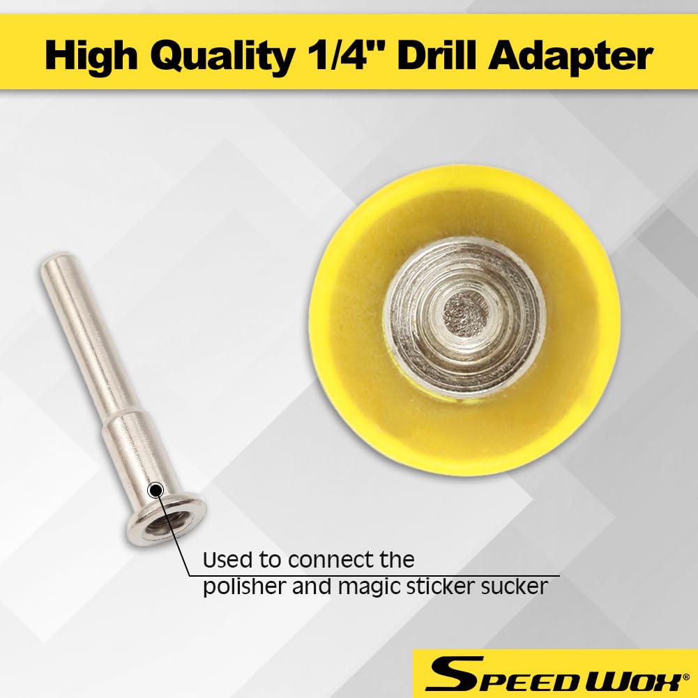 SPEEDWOX 5 Packs 1 Inches Hook and Loop Sanding Discs Pad Kit with Inch Shank Drill Attachment Backing Pads and Soft Foam Layer Buffering Pad