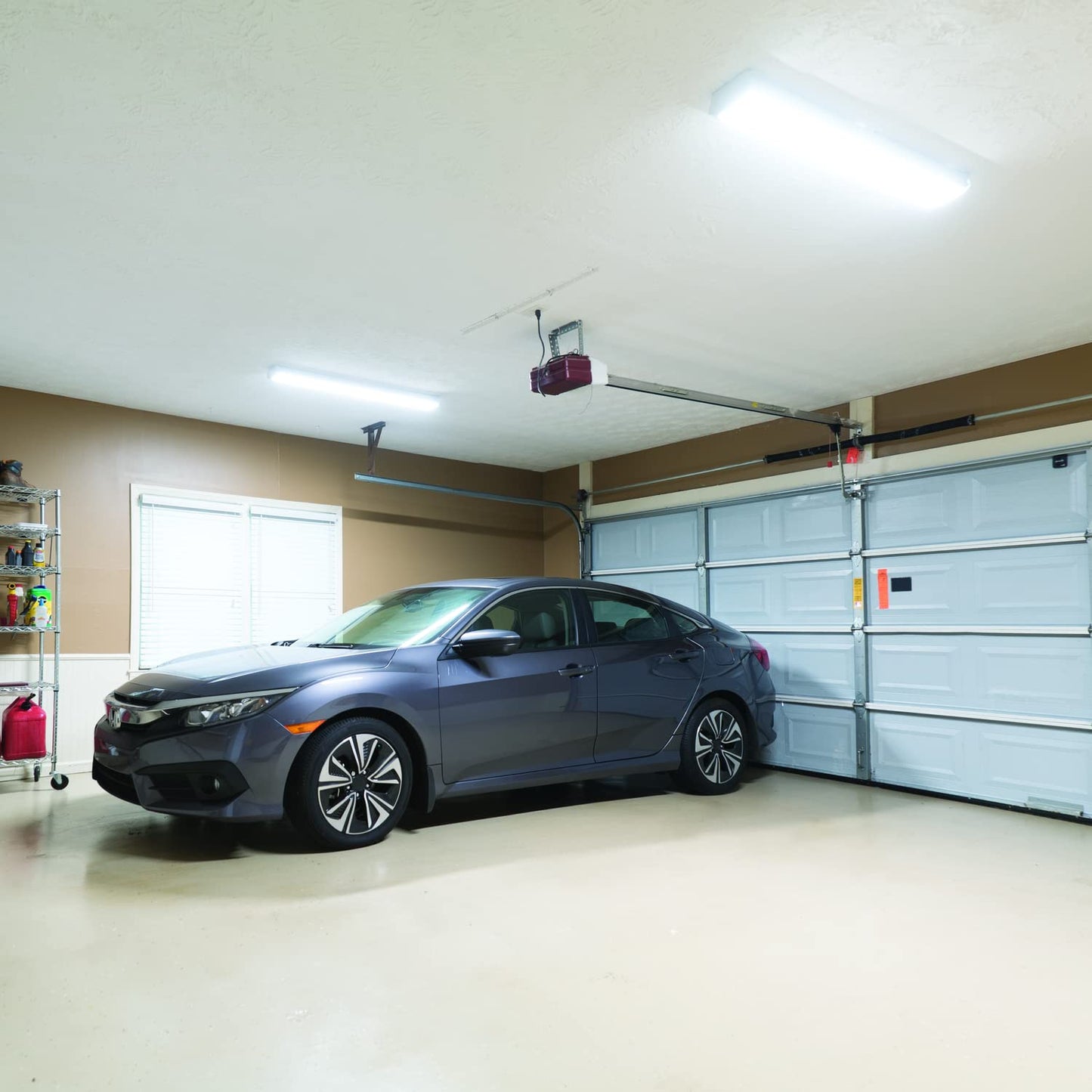 Lithonia Lighting 4 Foot LED Light Fixture, Low-Profile LED Wraparound Flush Mount Ceiling Light, 4000K Cool White, 120V, 48-Inch (FMLWL 48 840)