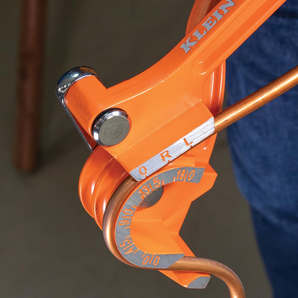 Klein Tools 51006 3-in-1 Tube Bender, 1/4, 5/16, and 3/8-Inch O.D. Tubing, Bends Soft Copper, Aluminum, Thin Wall Steel up to 180 Degrees