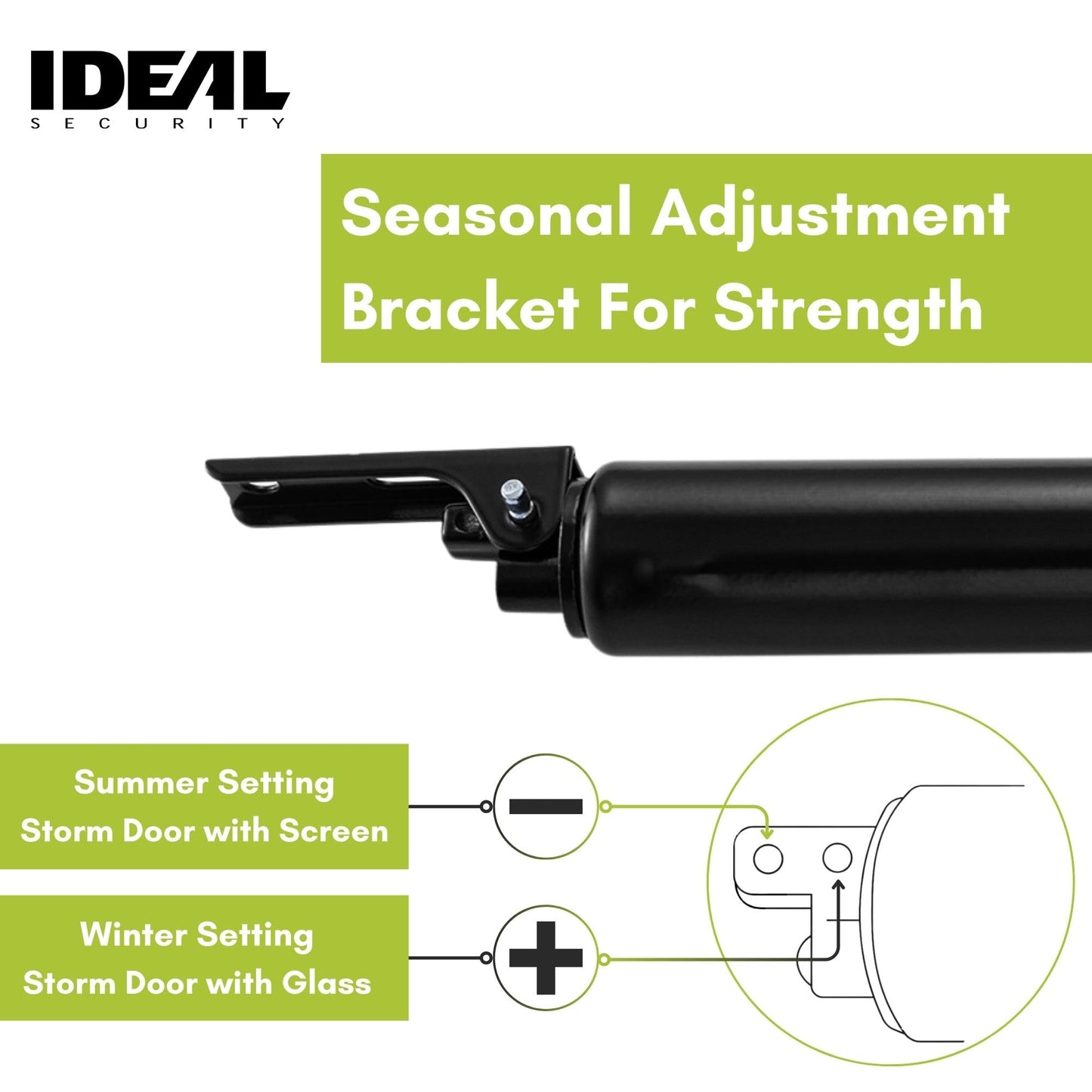 Ideal Security Screen Door Closer, 9", Black