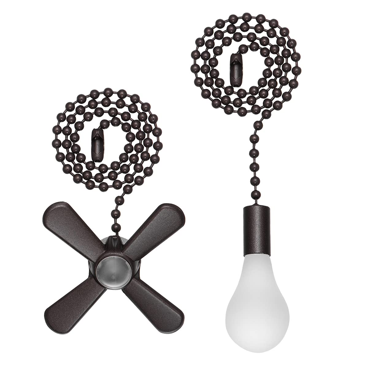 SmoTecQ Ceiling Fan Pull Chain Extender with Frosted Glass Bulb, Fits Standard 3mm Fans & Light Fixtures, ORB Finish