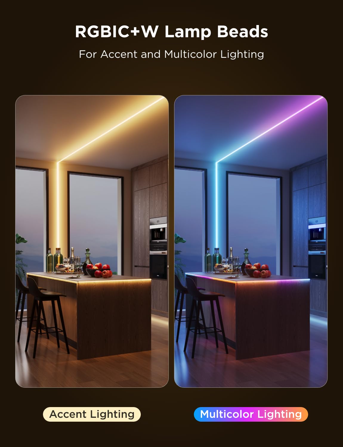 Govee COB LED Strip Light Pro, 9.8ft RGBICW Smart LED for Bedroom, Color Changing, Warm White, Works with Alexa, Google & Matter