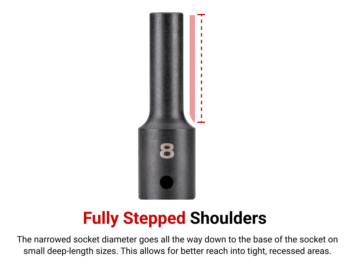 TEKTON 1/2 Inch Drive x 1/2 Inch Shallow 12-Point Impact Socket | SID22213