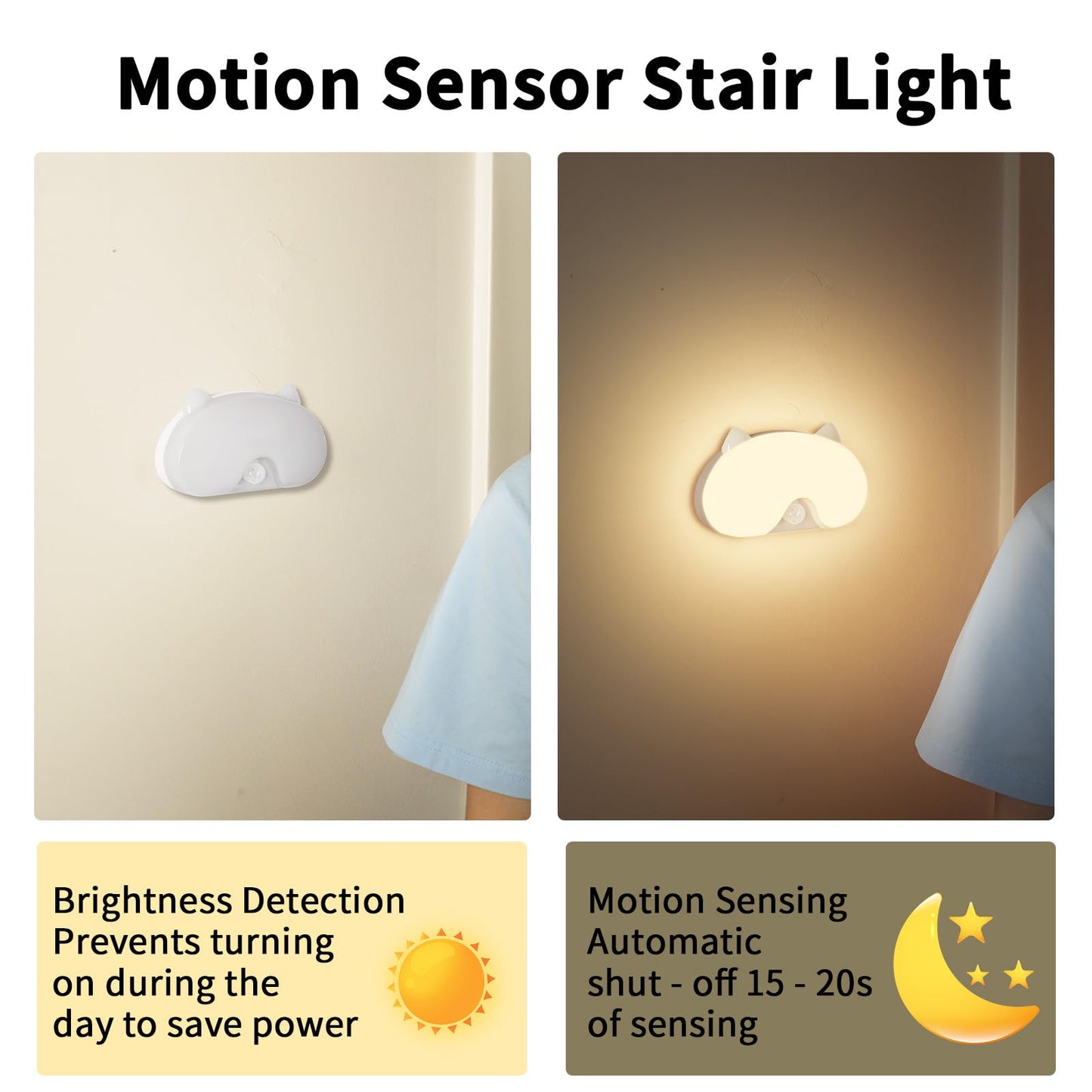 Blissfuhue 3-Pack Motion Sensor Stair Lights – Rechargeable, Magnetic, Wireless LED Step Lights for Hallway, Bedroom, Kitchen