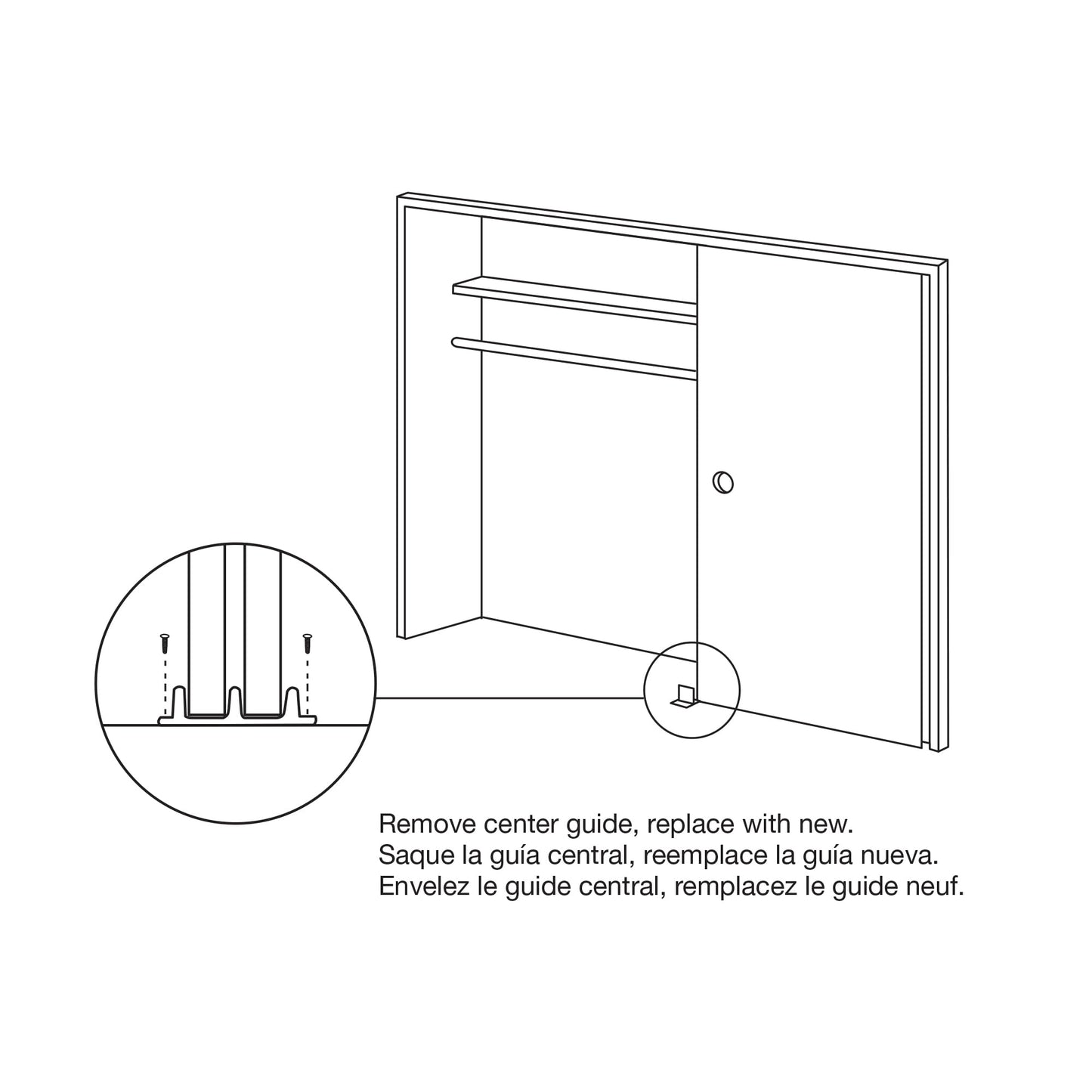 Prime-Line N 6761 Adjustable Nylon Bypass Door Guide, 1-1/4 In. (2 Pack)