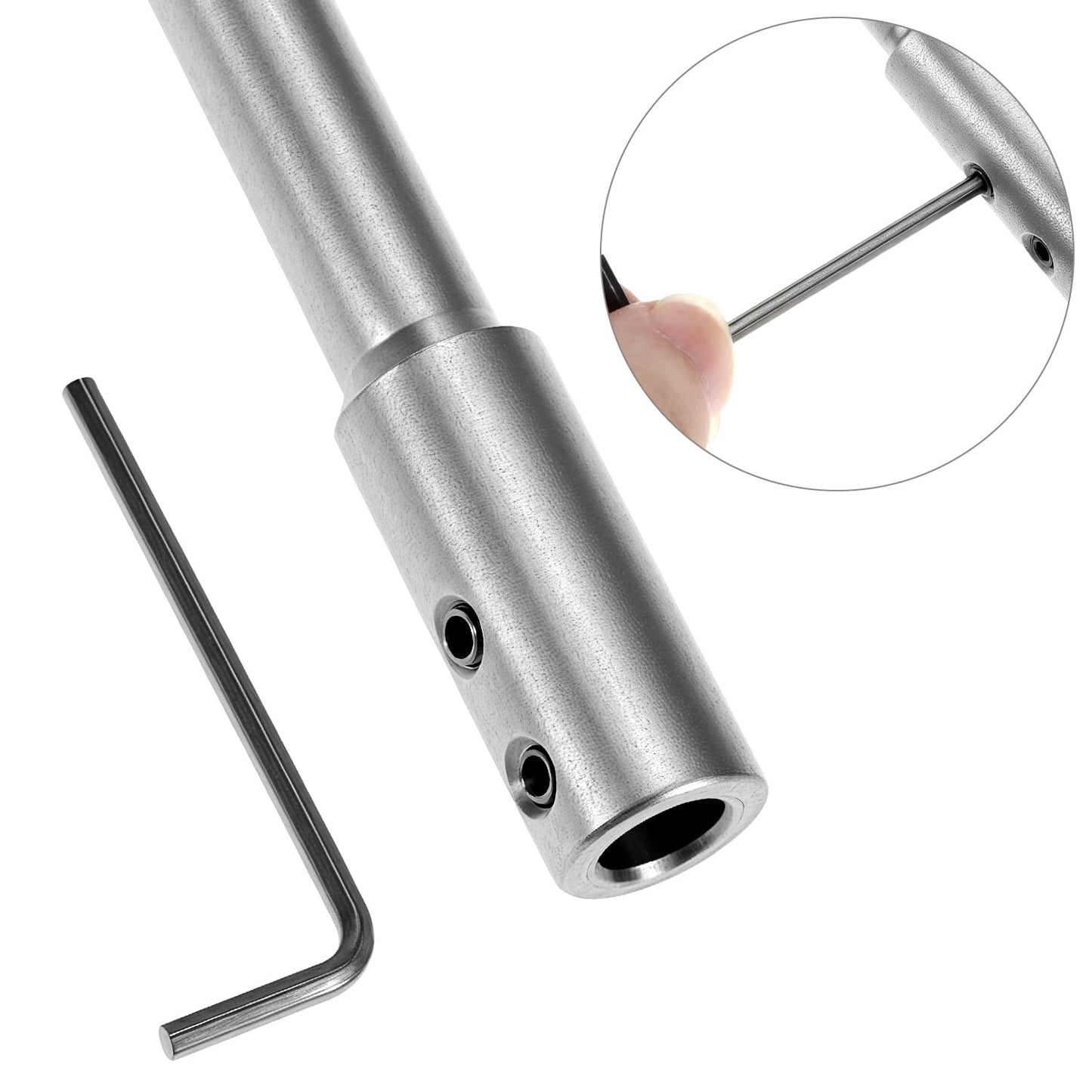 QWORK 7-Inch Extra Long Forstner Bit Extension, 5-3/4 Inch Extension, Compatible with 3/8" Round or Hex Shaft