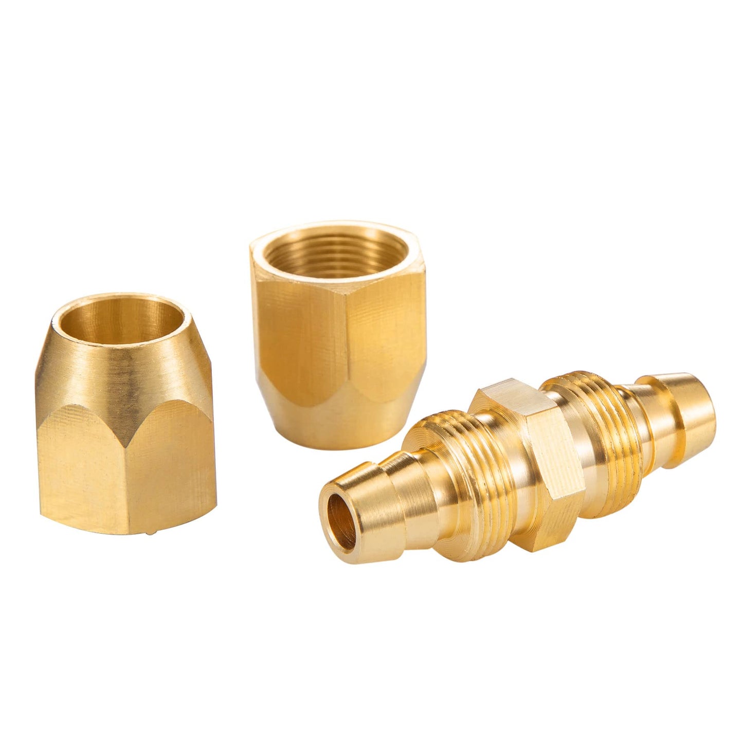 Breezliy 4PCS Soild Brass Air Reusable Hose Splicer For 1/4-Inch ID Hose,1/4" Air Hose Repair Fitting