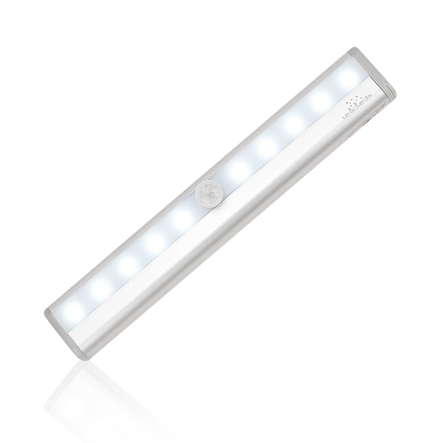 **Leadleds I-007 10-LED Wireless Motion Sensor Light, Battery Operated, Magnetic Strip, Auto On/Off for Closet, Stairs, Hallway**