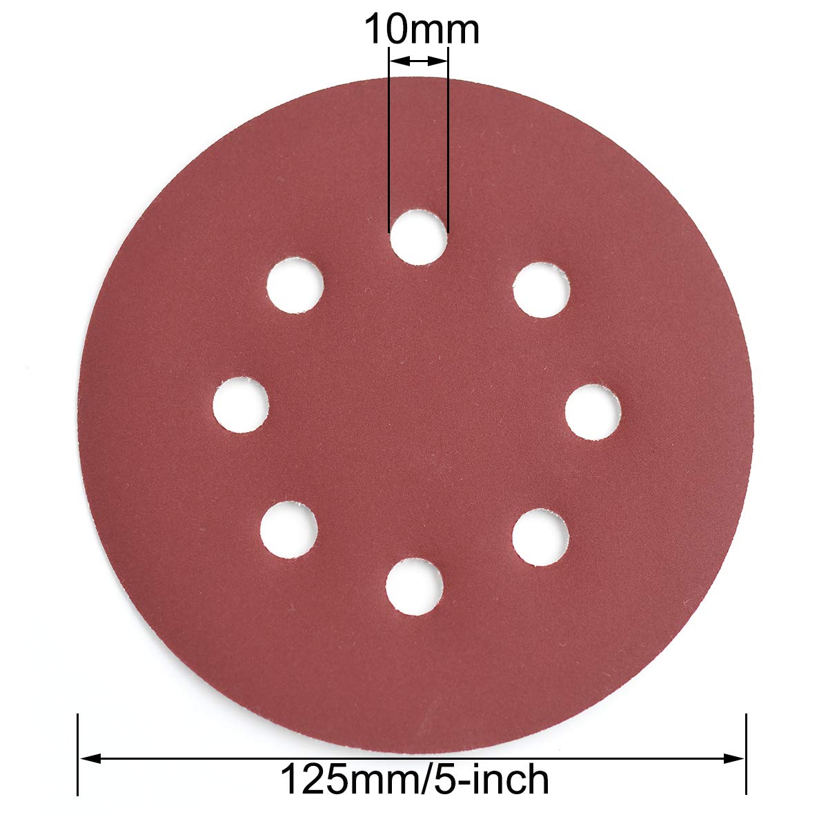 Aiyard 5-Inch 8-Hole Hook and Loop Sanding Discs, 600/800/1000/1200/1500/2000 Fine Grits Sandpaper for Random Orbit Sander, 60-Pack