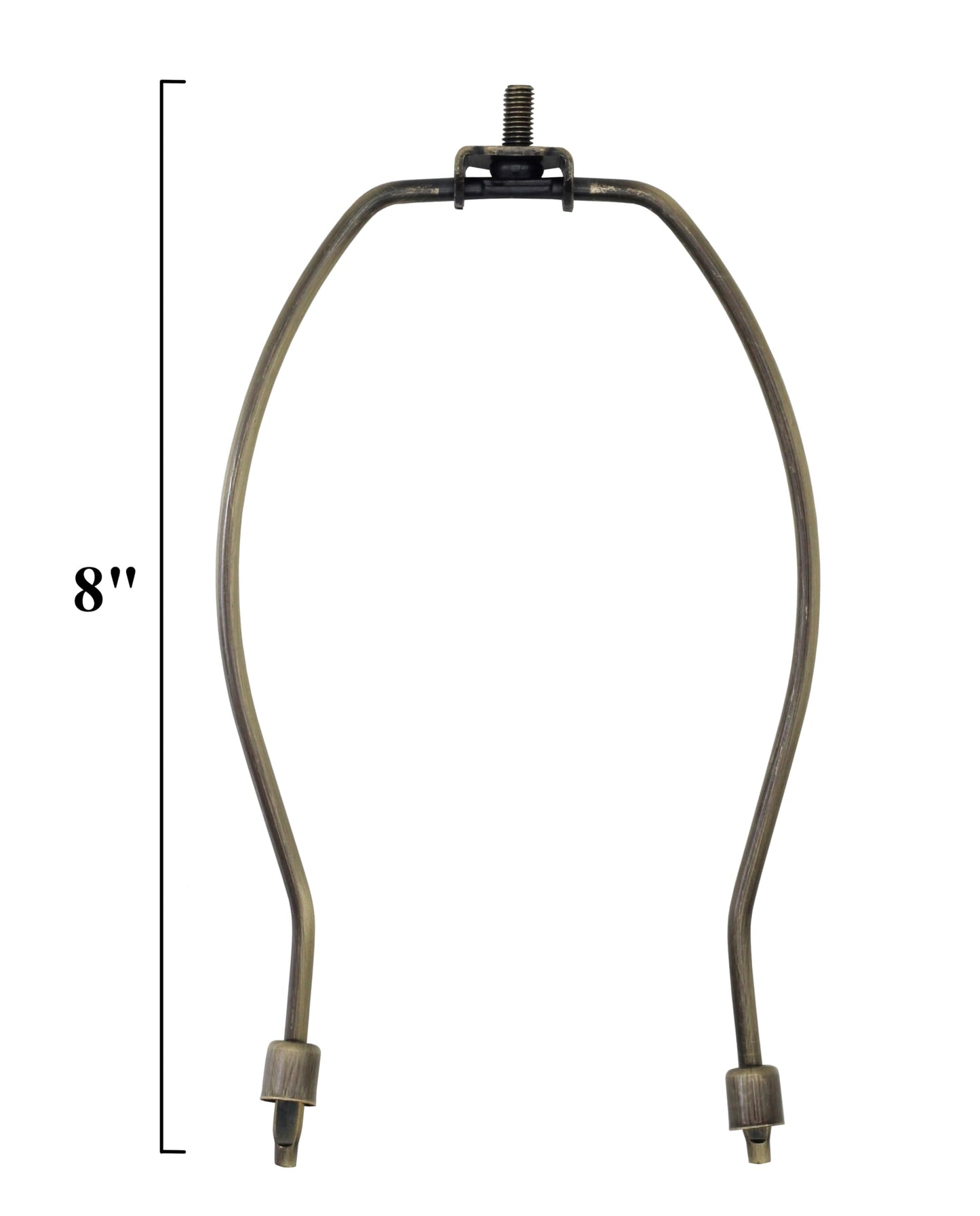 Creative Hobbies® 8 Inch Lamp Harp Kit - Regular Weight, Polished Finish | Harp, Finial and Harp Base Set for Table and Floor Lamps (Antique)