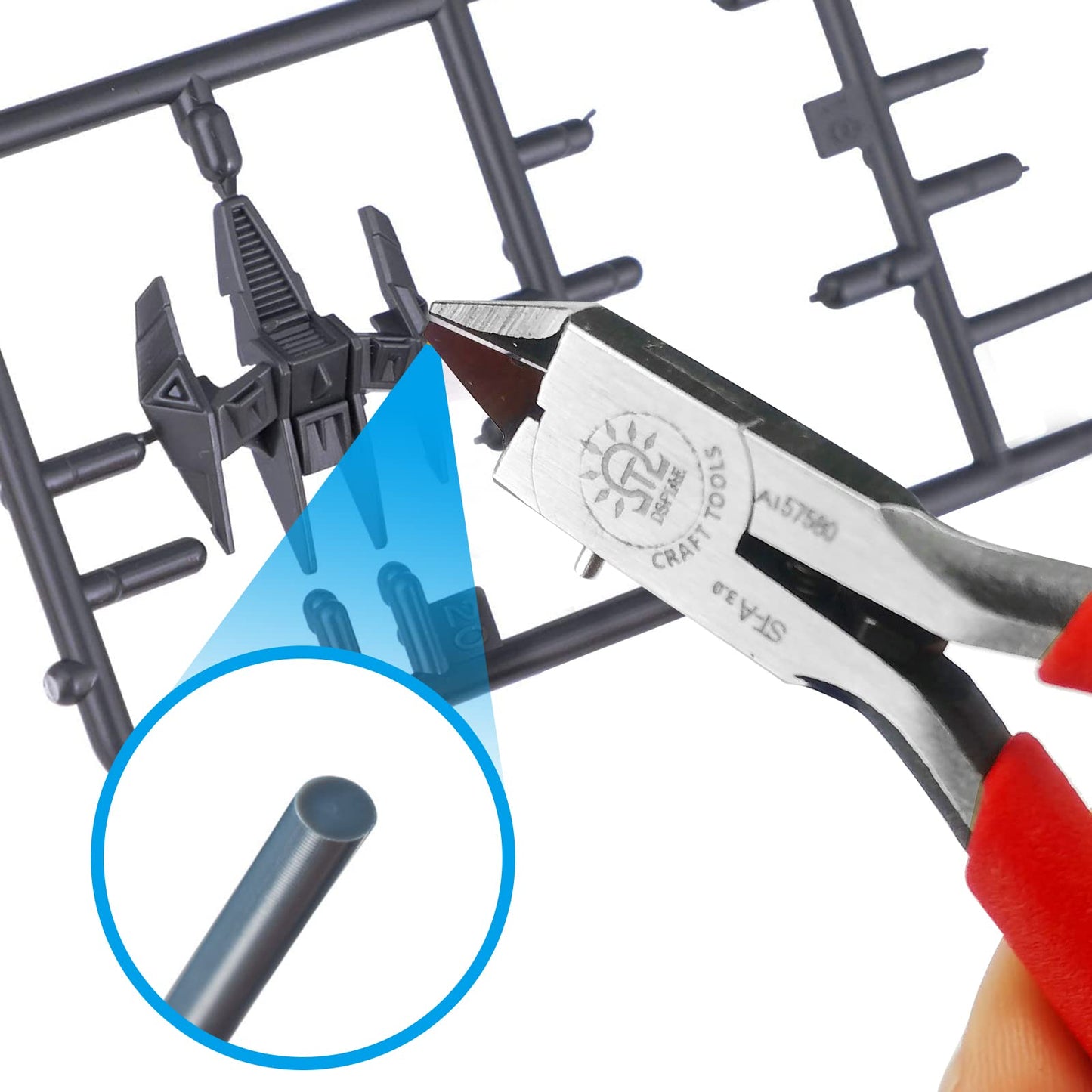 ST-A 3.0 Single Blade Nipper by DSPIAE – Precision Cutter for Gundam, Gunpla & Hobby Kits – Sharp Blade, Ergonomic Handle, Leather Cover
