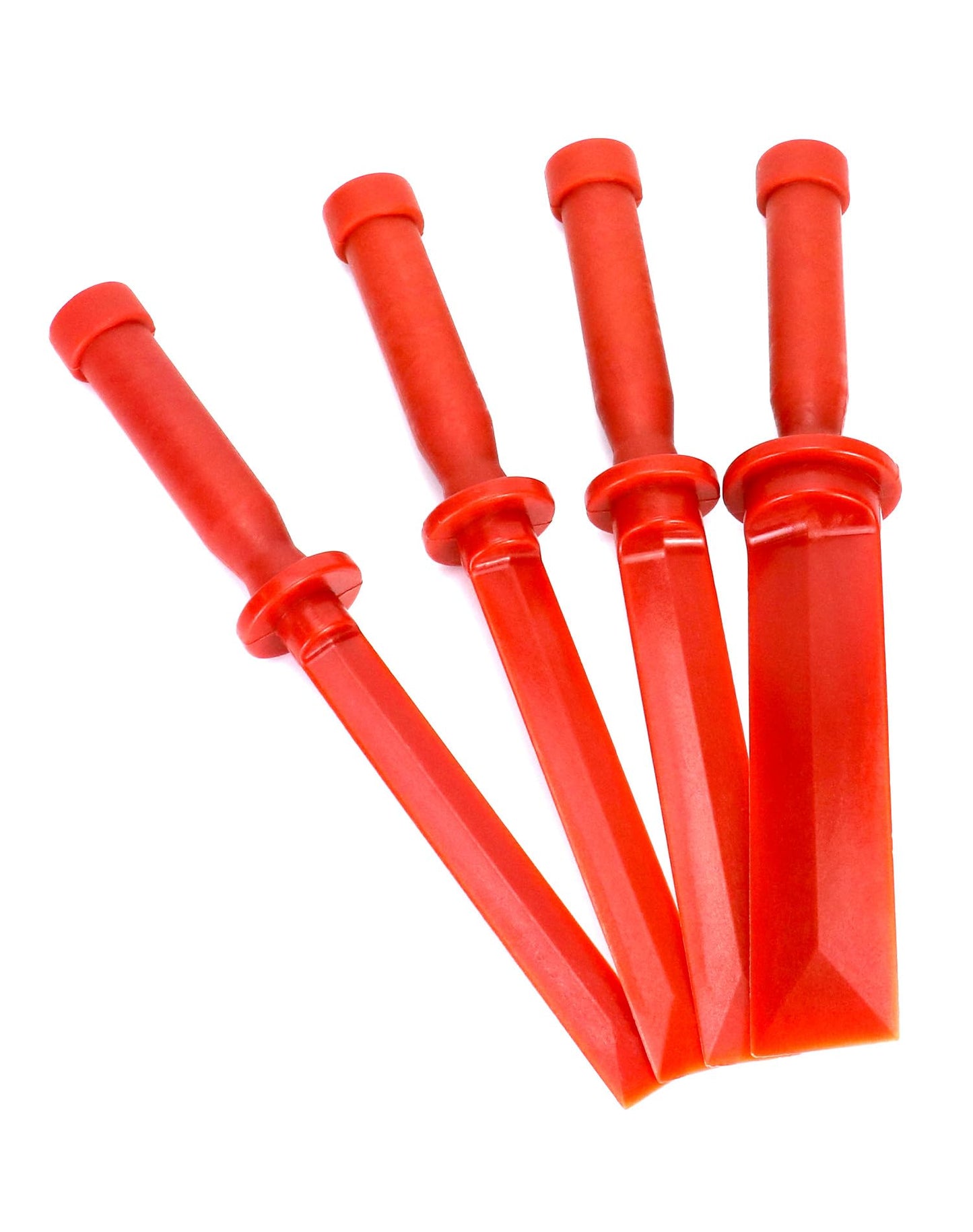 QWORK Plastic Chisel Scraper Set – 4 Sizes (3/4"–1-1/2"), Chemical Resistant, No-Marring Tool for Adhesives, Paint & Debris Removal