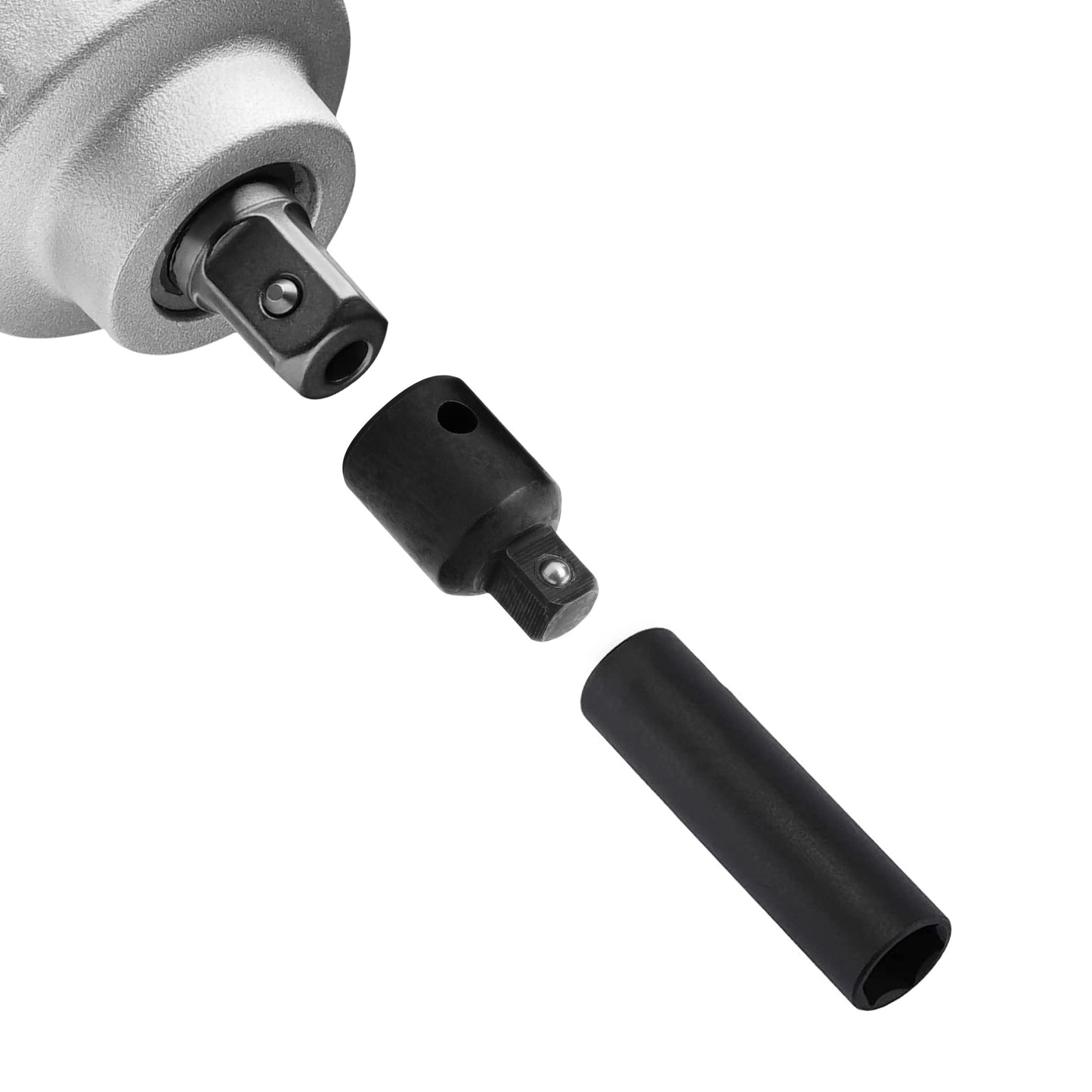 Bates 4-Pc Impact Socket Adapter & Reducer Set – 1/2" to 3/8", 3/8" to 1/2" & 3/8" to 1/4" Socket Adapters for Impact Tools