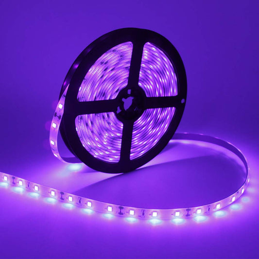 LED UV Black Light Strip 16.4FT, 300 LEDs 395-405nm, Waterproof IP65, 12V, for DJ, Party, Club, Bar, Night Fishing Decor