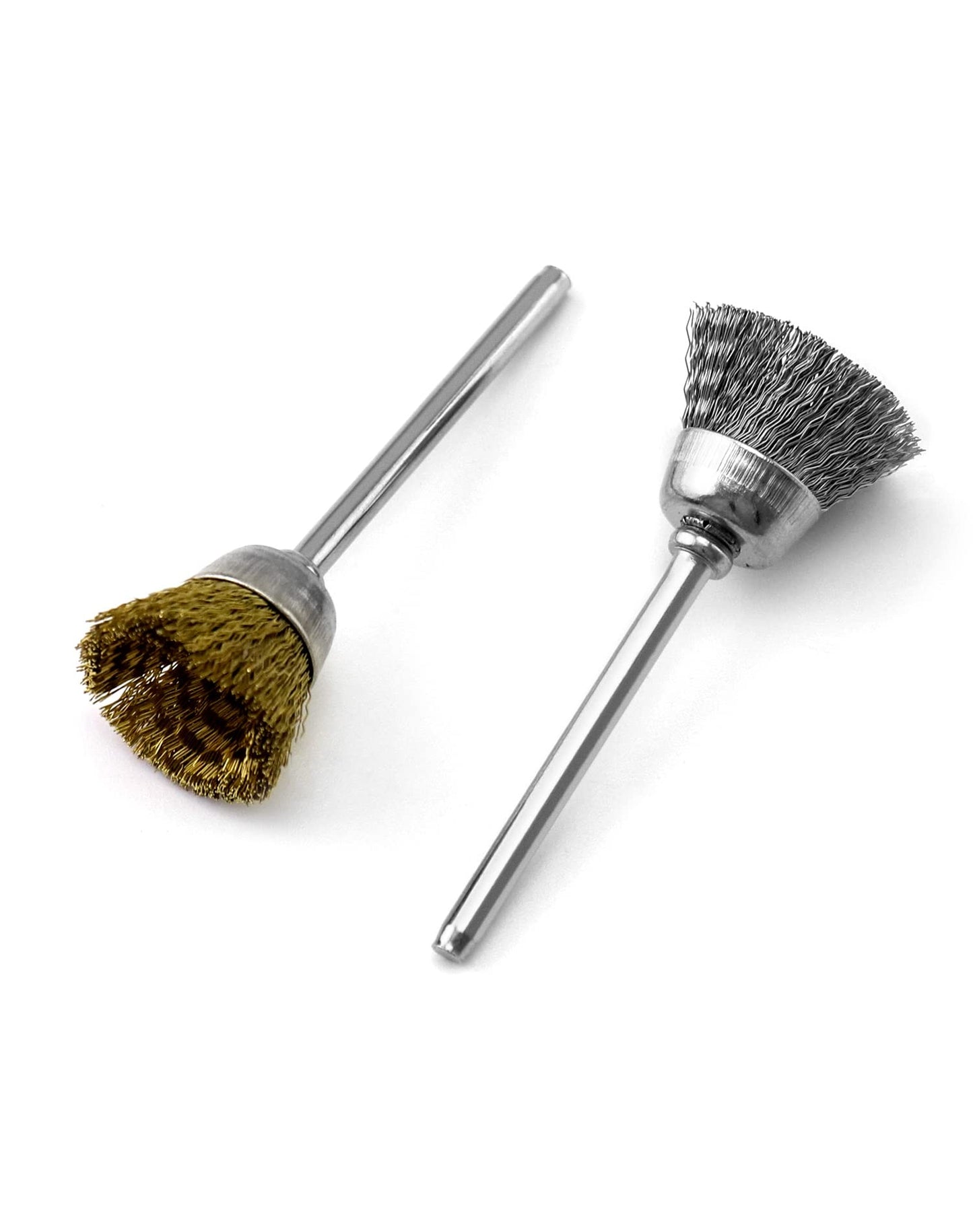 QWORK 36Pcs Brass & Stainless Steel Wire Brush Polishing Wheel Kit for Rotary Tools - for Metal, Wood Grinding, Deburring, and Polishing