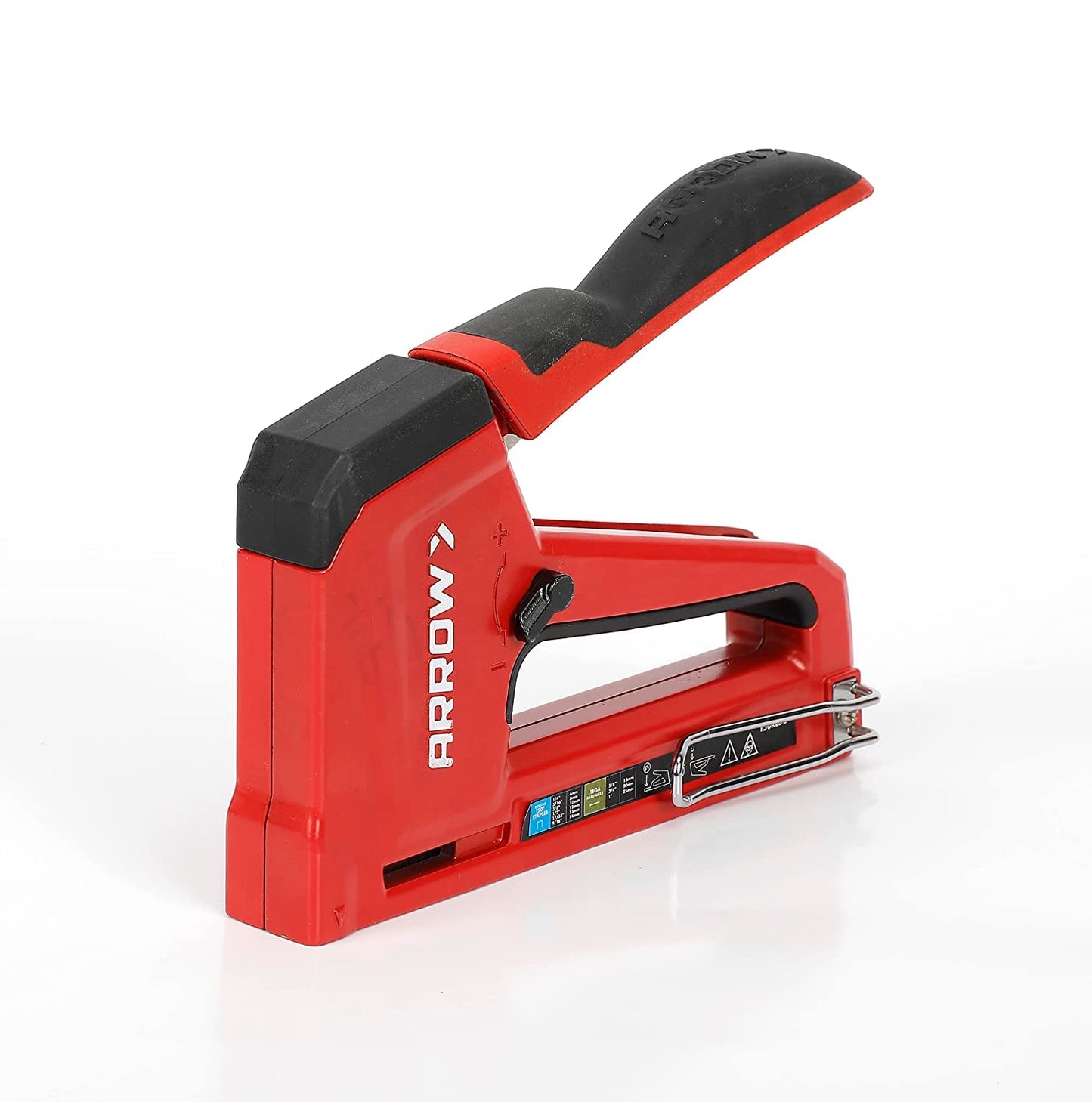 Arrow T50RED2 Heavy Duty Manual 2-in-1 Staple Gun and Brad Nailer for Upholstery, Framing, Insulation, Crafts, and Furniture, Red