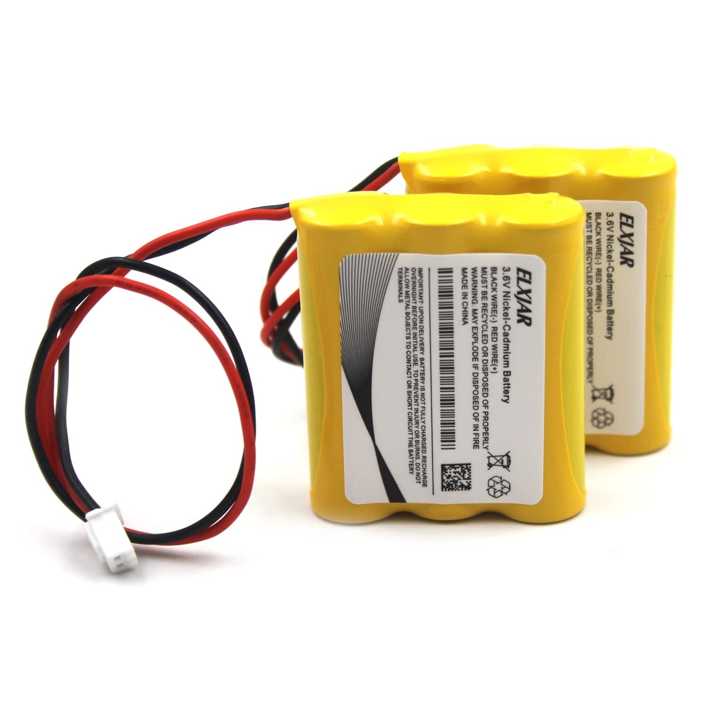 YUTSUJO (2-Pack) 3.6V 600mAh Ni-CD Battery Replacement for PowerSonic A5289-1 OSA107 DISON KRH-15/51 JLEU9 Exit Sign Emergency Light