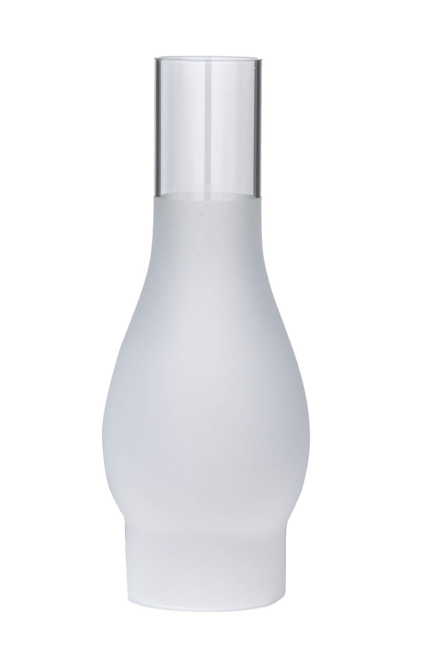 B&P Lamp® 3 Inch by 10 Inch Regular Style Glass Lamp Chimney with 3/4 Frosted Design for Vintage and Antique Style Globes