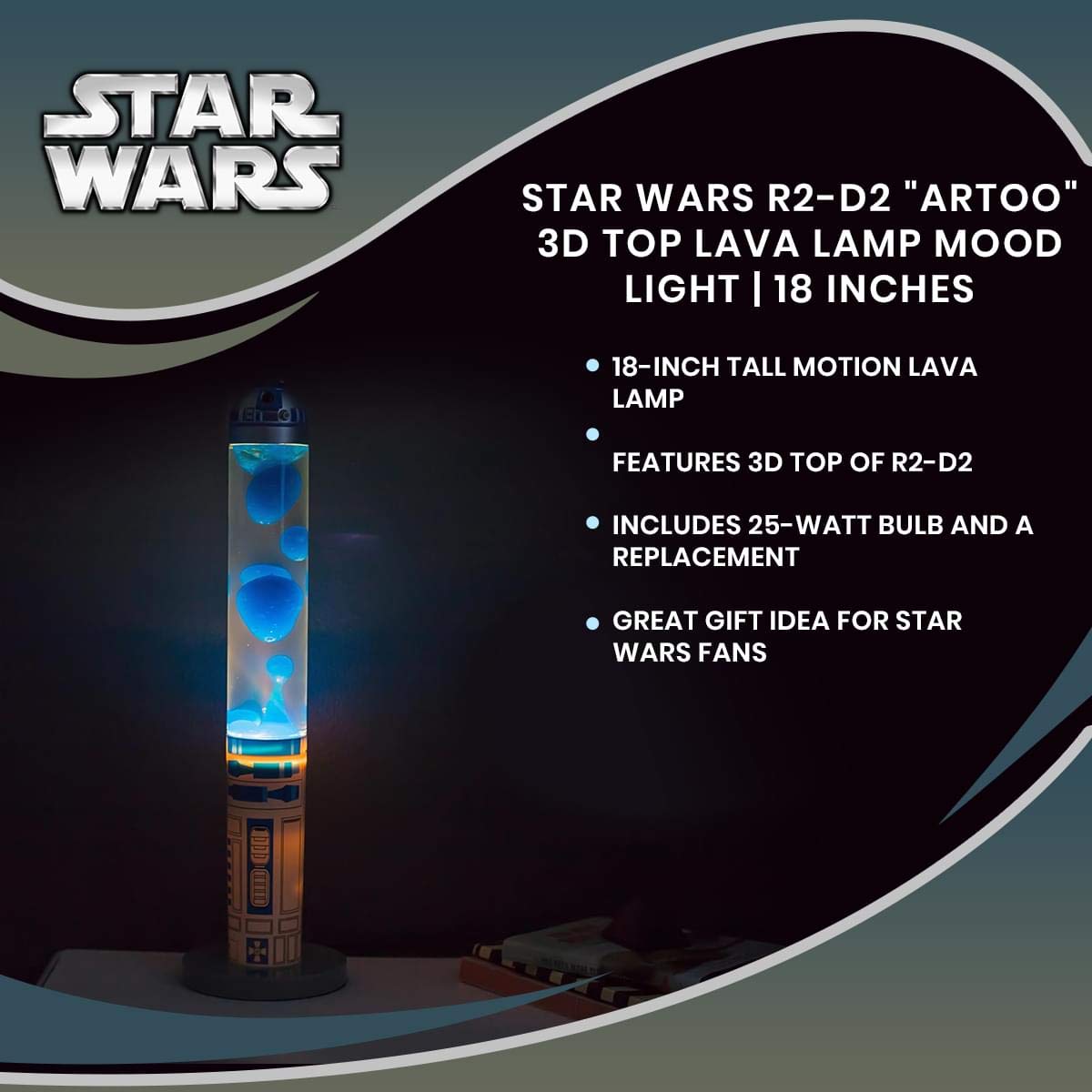 Star Wars R2-D2 "Artoo" 3D Top Motion Lamp, Mood Light | 18 Inches
