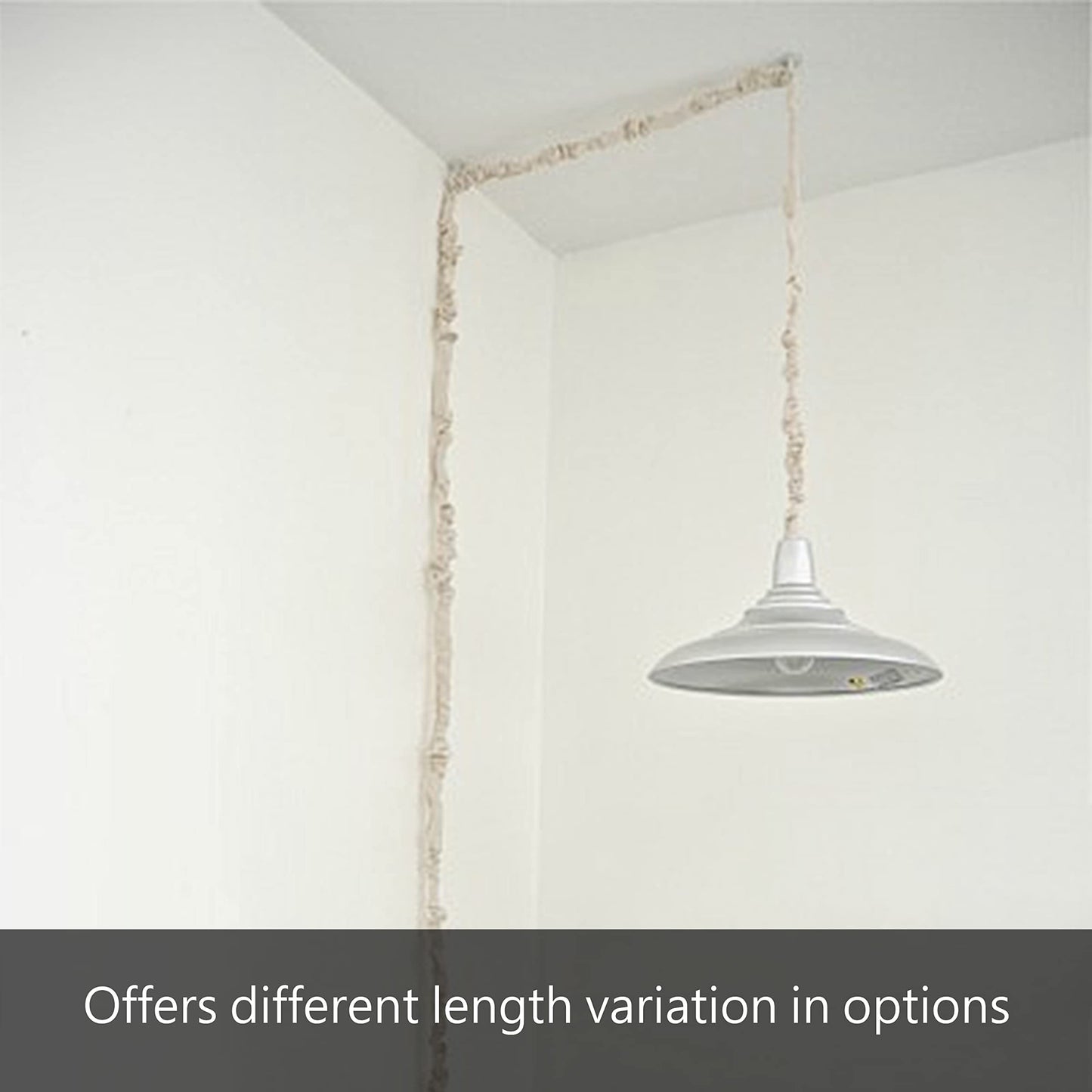 Aspen Creative 15003-11, 4' Wheat Burlap Texture Fabric Cord & Chain Cover, Easy to Install for Lighting Fixture, Cable Management, Lamp Wire Cover