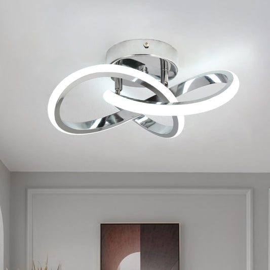 CANEOE Modern LED Ceiling Light, Cool White 6000K Acrylic Flush Mount Fixture for Hallway Bedroom Bathroom Kitchen Balcony Corridor Stair