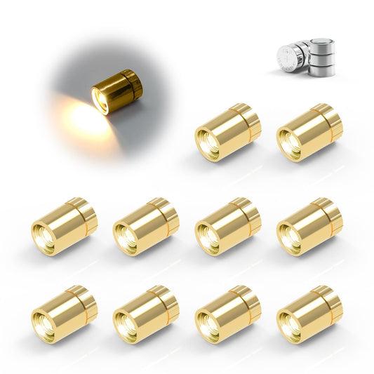 10-Pack Mini Battery LED Spotlights, Warm White, Wireless for Artwork, Jewelry Displays, Closets & DIY Crafts