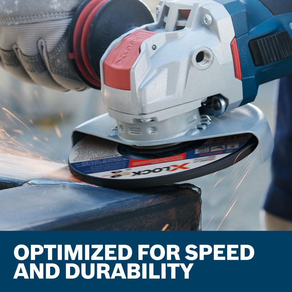 BOSCH GWX27LM450P3 4-1/2 In. X-LOCK® Metal Grinding Wheels - 3 Pack, 30 Grit, Type 27