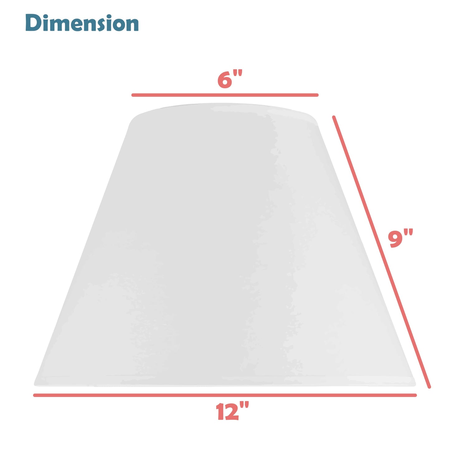 Aspen Creative 32197A Transitional Empire Shape Spider Construction Lamp Shade in Frost, 6" Top x 12" Bottom x 9" Slant Height