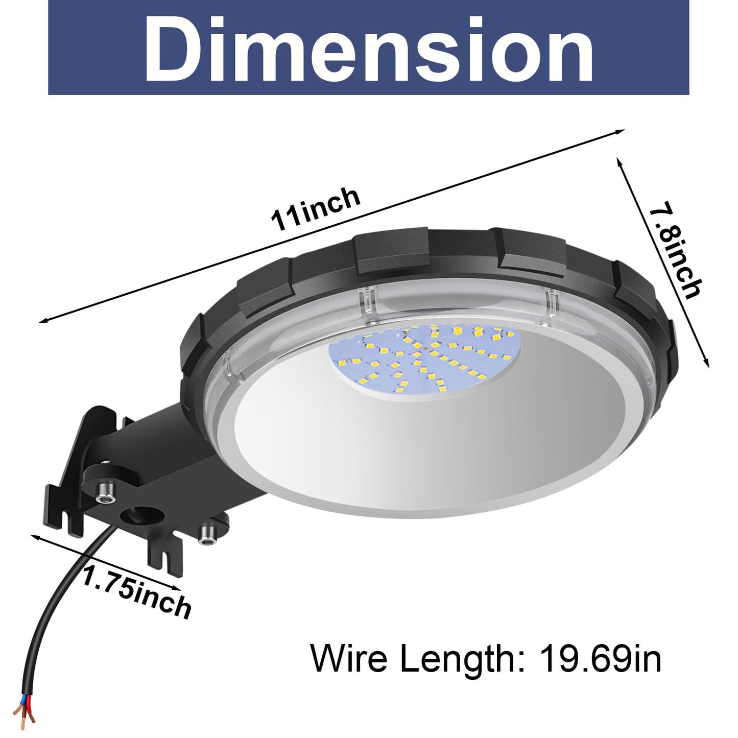 Karjoefar 100W LED Barn Light, 10000LM Daylight 5000K, Dusk-to-Dawn Outdoor Flood Light, IP65 Waterproof for Garage Yard Street