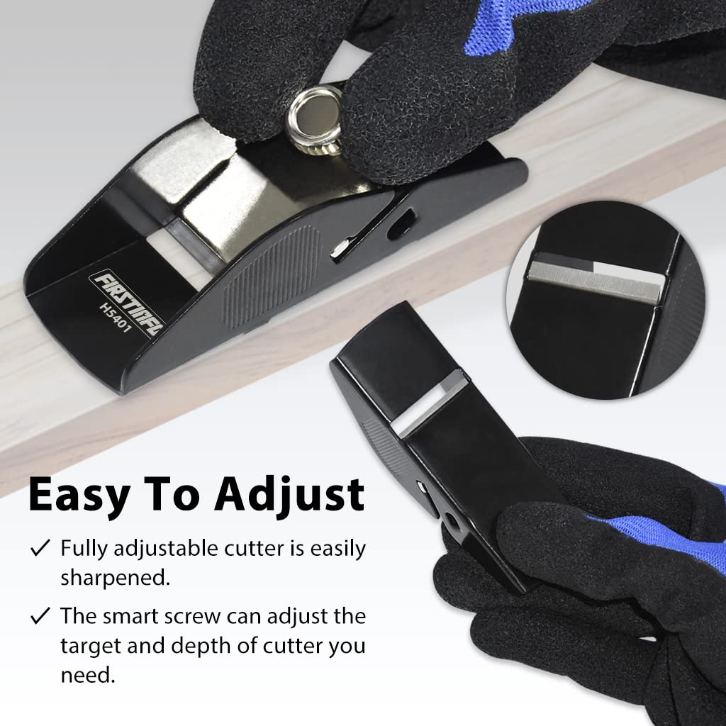 FIRSTINFO H5401 Mini Hand Plane Small Lightweight Steel Body Trimming Plane for Woodworking/Trimming/Wood Planing