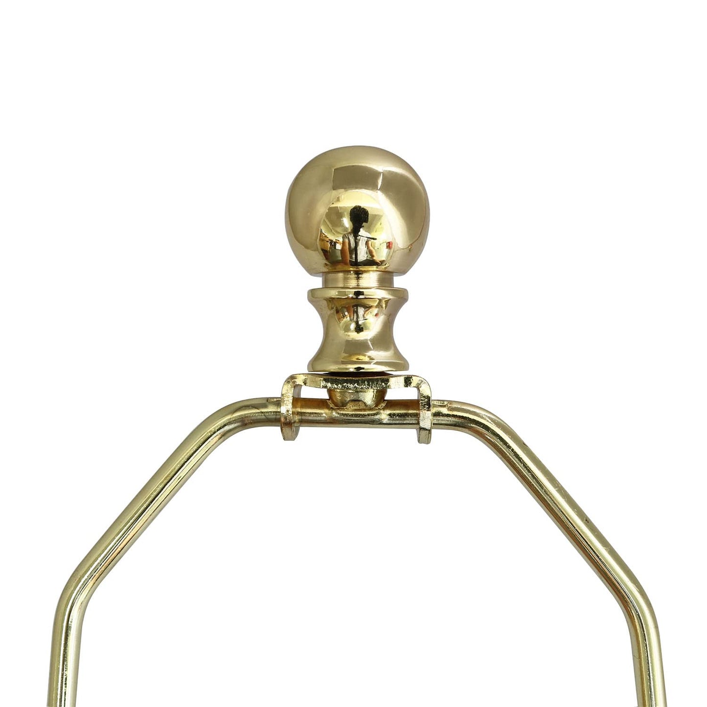 DGBRSM 2PCS 1-1/2 Inch Lamp Finial Small Spherical Lamp Finishes for Lampshades, Polished Brass