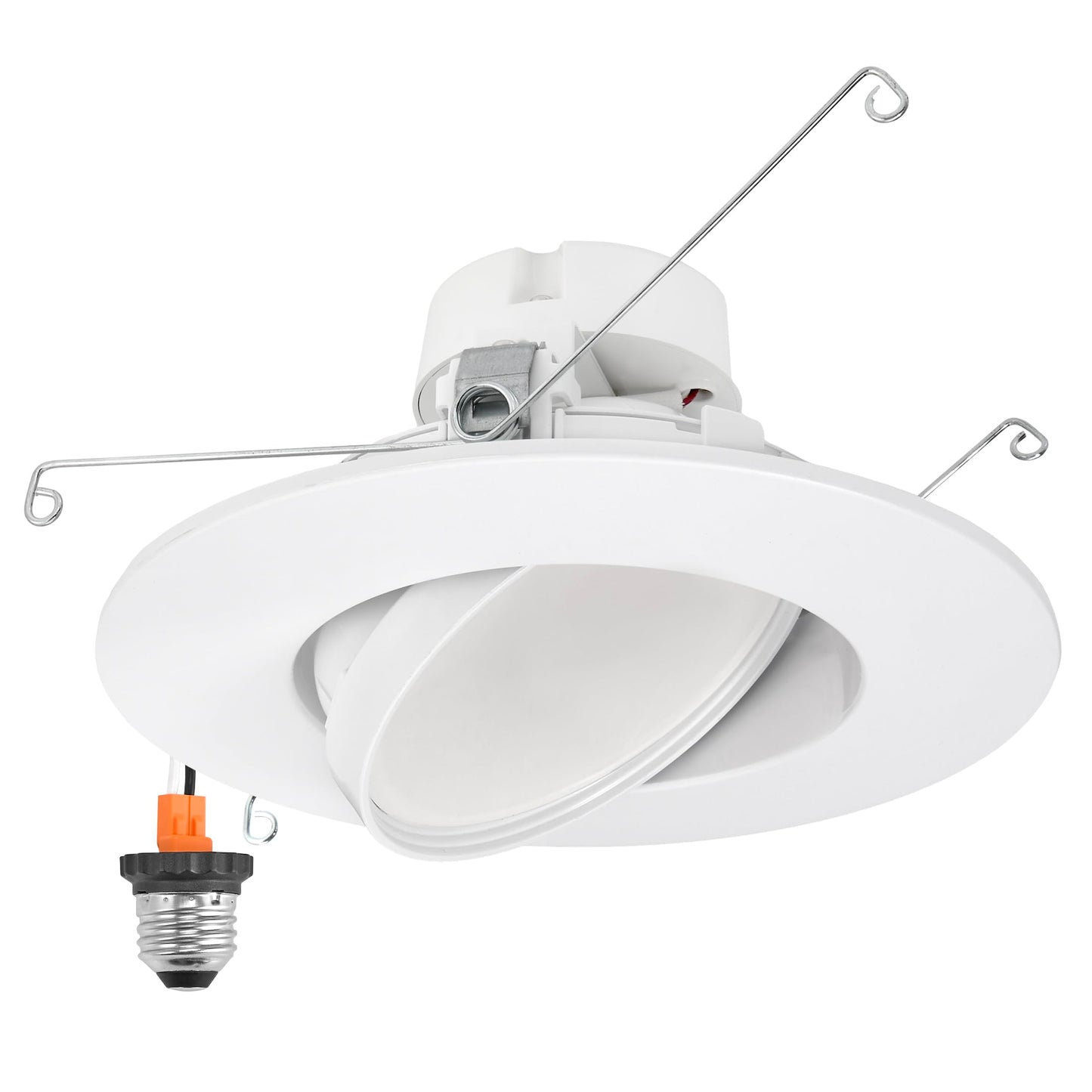 **Maxxima 5” & 6” Rotatable LED Gimbal Retrofit Downlight, 1100 Lumens, 11W, 5 CCT Selectable, Dimmable, White Trim**
