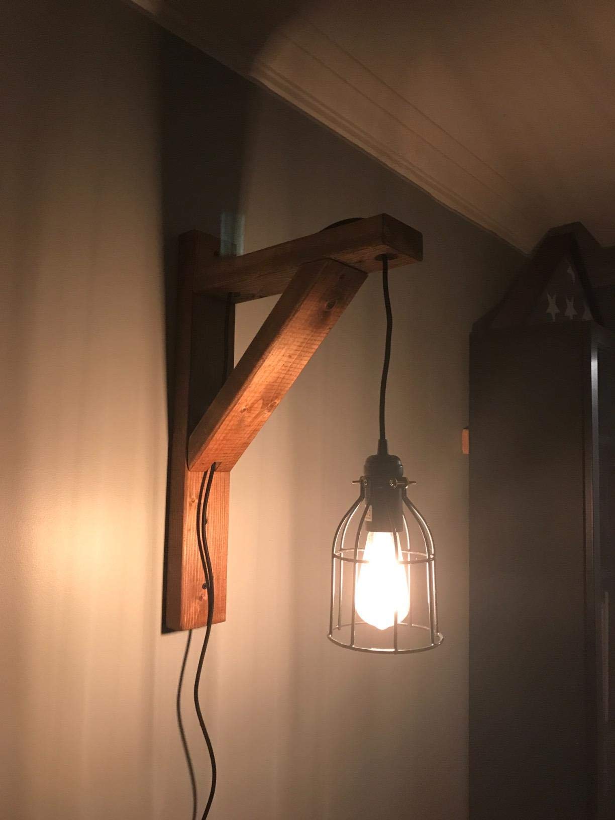 **XIDING Farmhouse Vintage Industrial Wire Cage Lamp Guard, Adjustable Open-Style Metal Pendant Shade Replacement, DIY Accessories, Pack of 4**