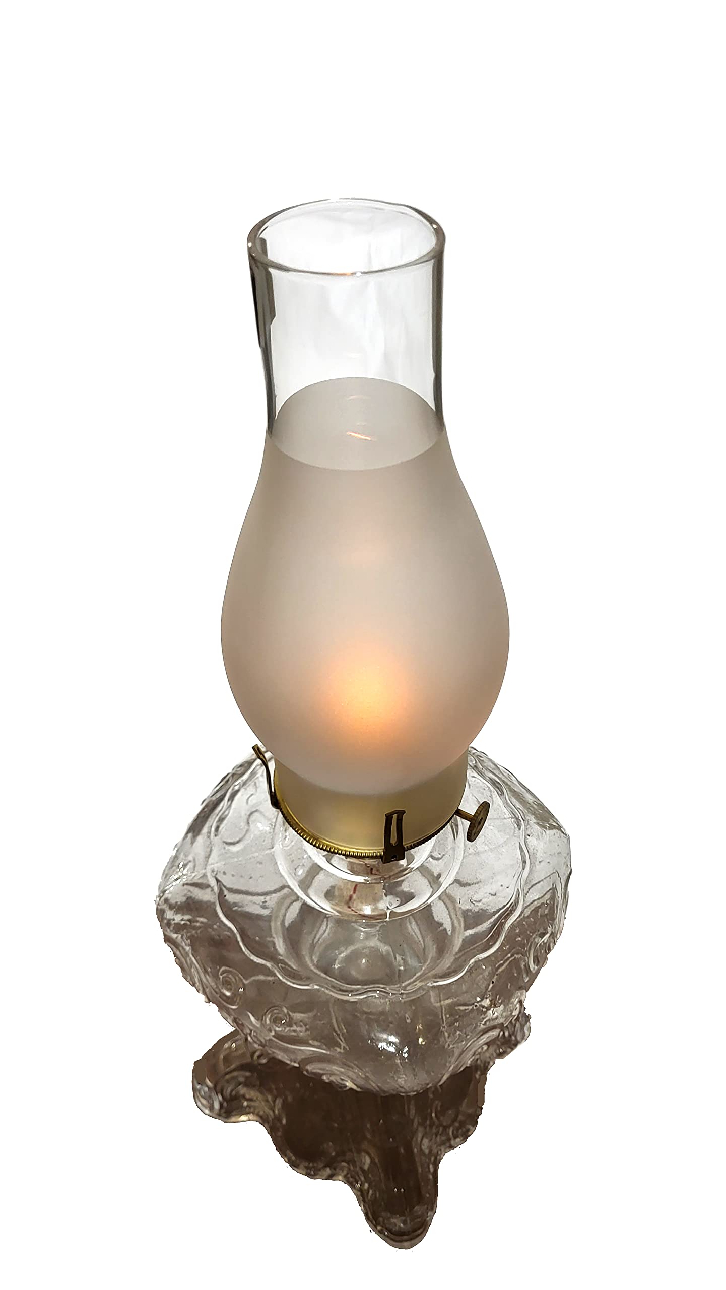 B&P Lamp® 3 Inch by 10 Inch Regular Style Glass Lamp Chimney with 3/4 Frosted Design for Vintage and Antique Style Globes