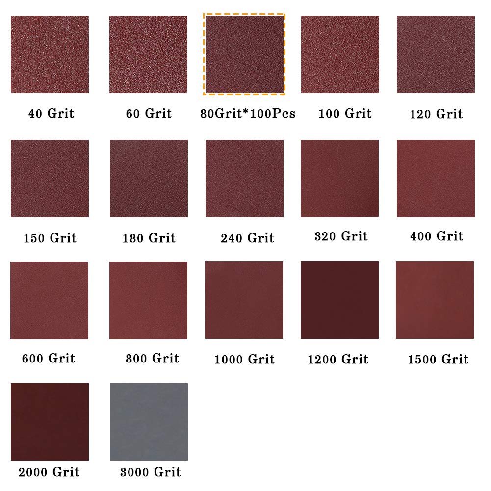 SPEEDWOX 100pcs Sanding Discs 3 Inch Sandpaper 80 Grit Hook and Loop Sanding Discs for Drill Grinder Rotary Tools No Hole