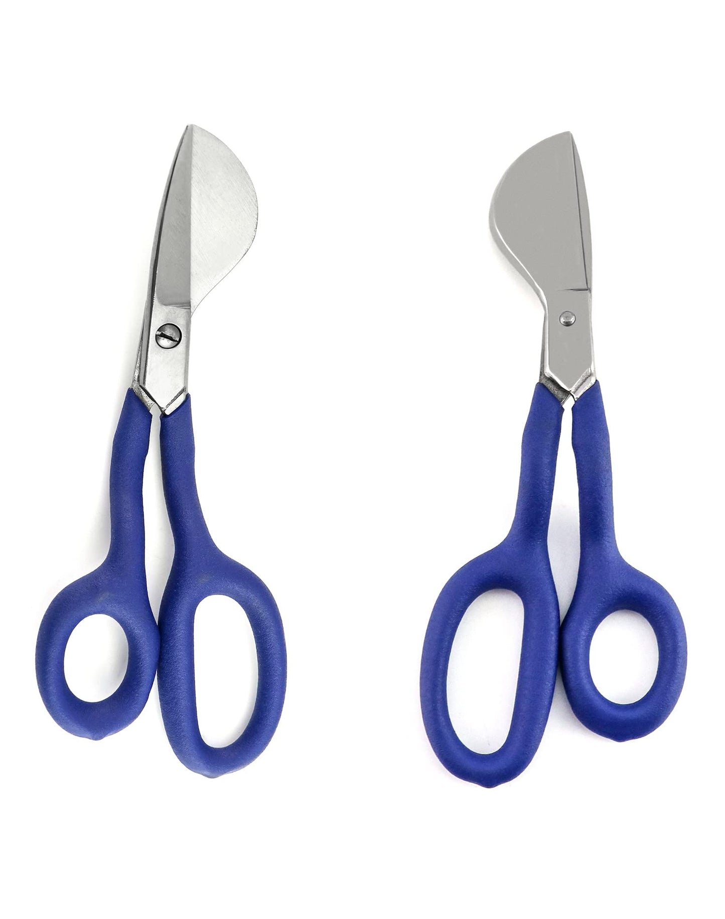QWORK Duckbill Shears, 7 in Duckbill Applique Scissors, for Carpet Pile, Carpet Punch - Blue