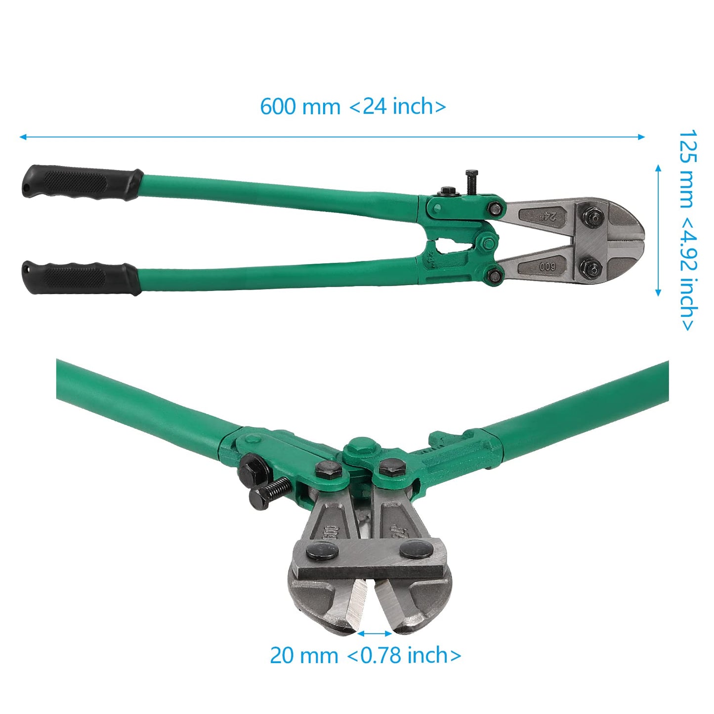 SEHOI 24" Heavy Duty Bolt Cutters – Alloy Steel Blades, Center Cut Jaw, Ergonomic Grip for Locks, Wires, Rebars