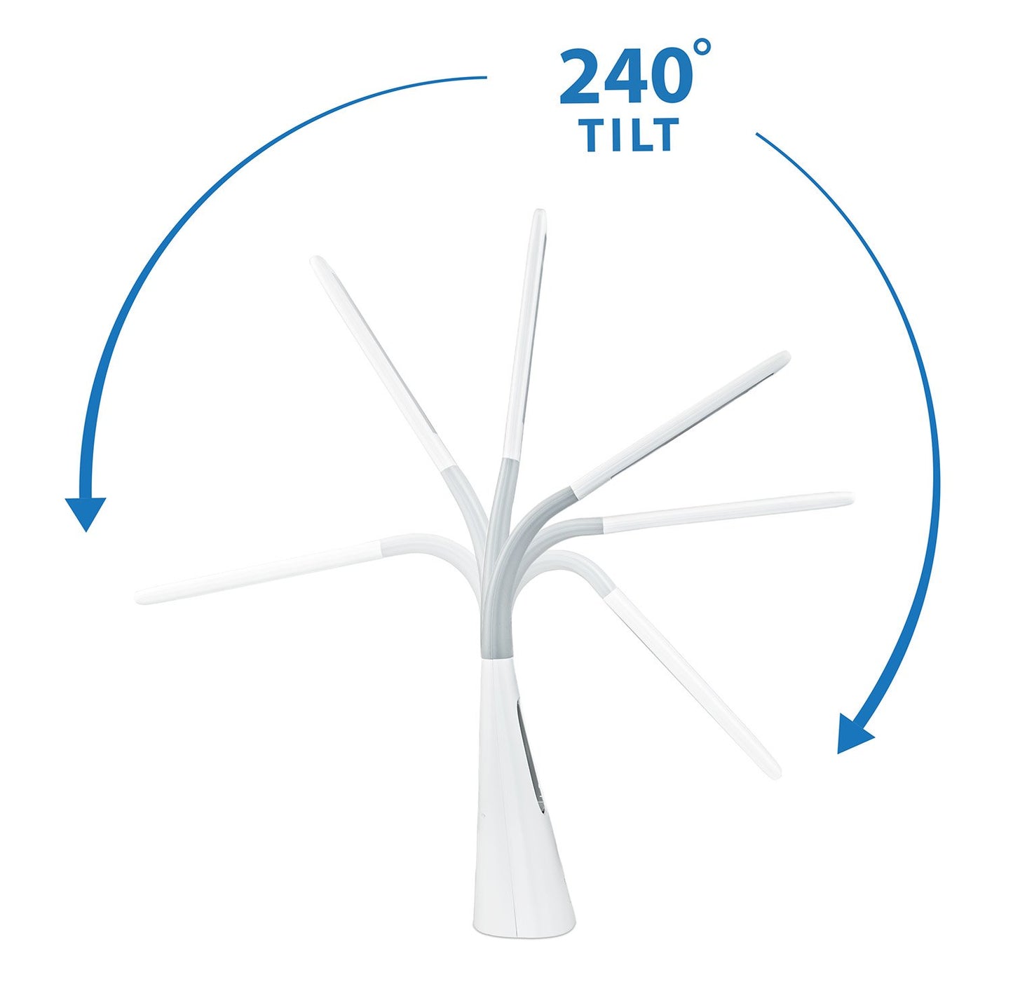 Turcom LED Desk Lamp with Fan, Cool Breeze Lamp with Bladeless Fan with Adjustable Neck, 3 Speeds and 5 Brightness Levels, White